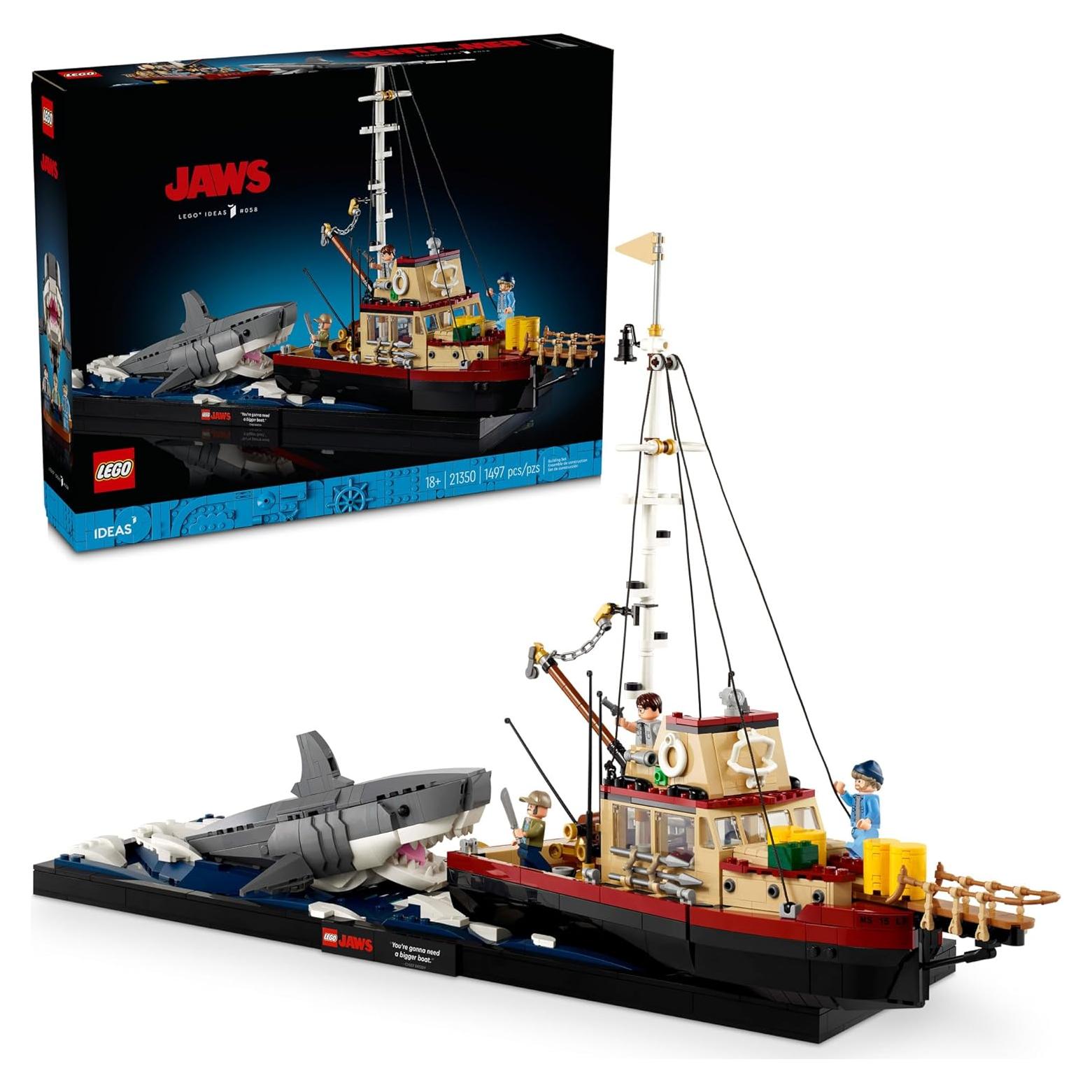 LEGO Ideas Jaws 21350 - Diorama Tiburón con Barco Orca