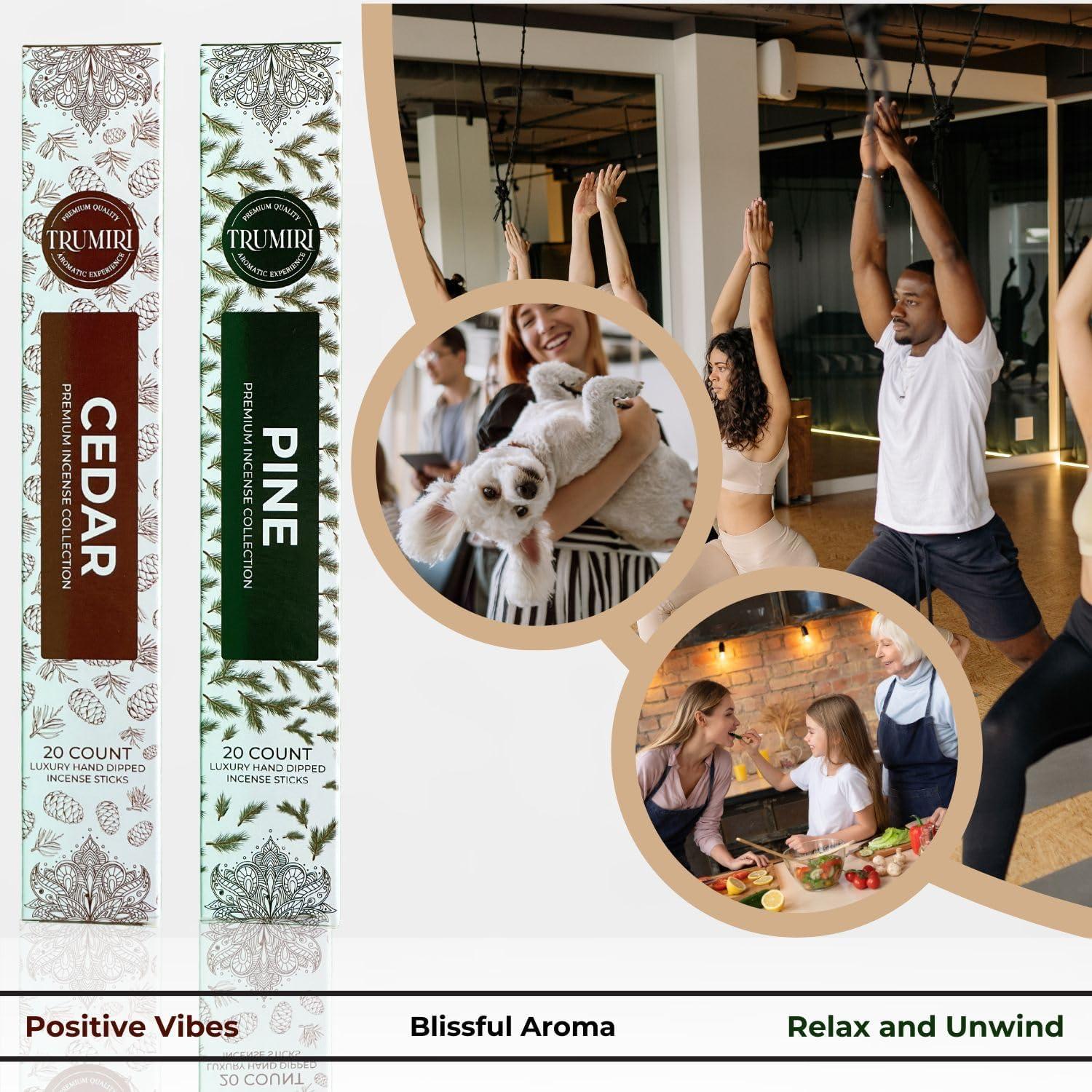 Varitas de Incienso Trumiri - 40 Piezas Cedro y Pino