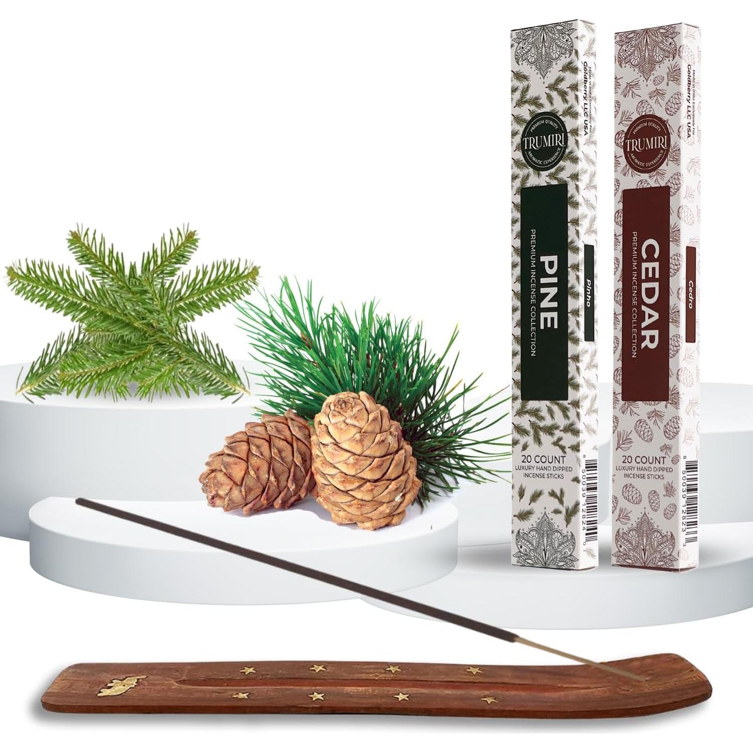 Varitas de Incienso Trumiri - 40 Piezas Cedro y Pino