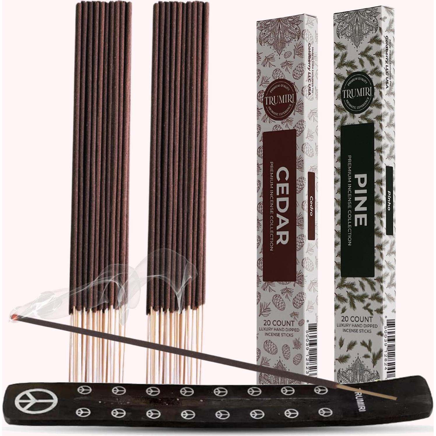 Varitas de Incienso Trumiri - 40 Piezas Cedro y Pino