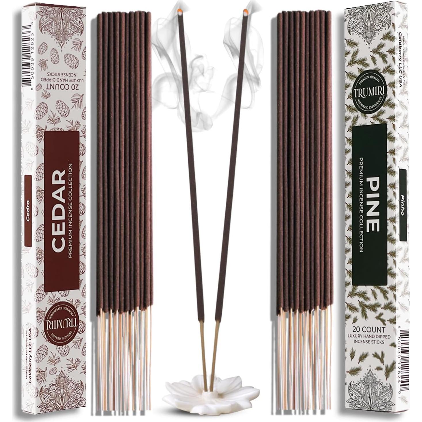 Varitas de Incienso Trumiri - 40 Piezas Cedro y Pino