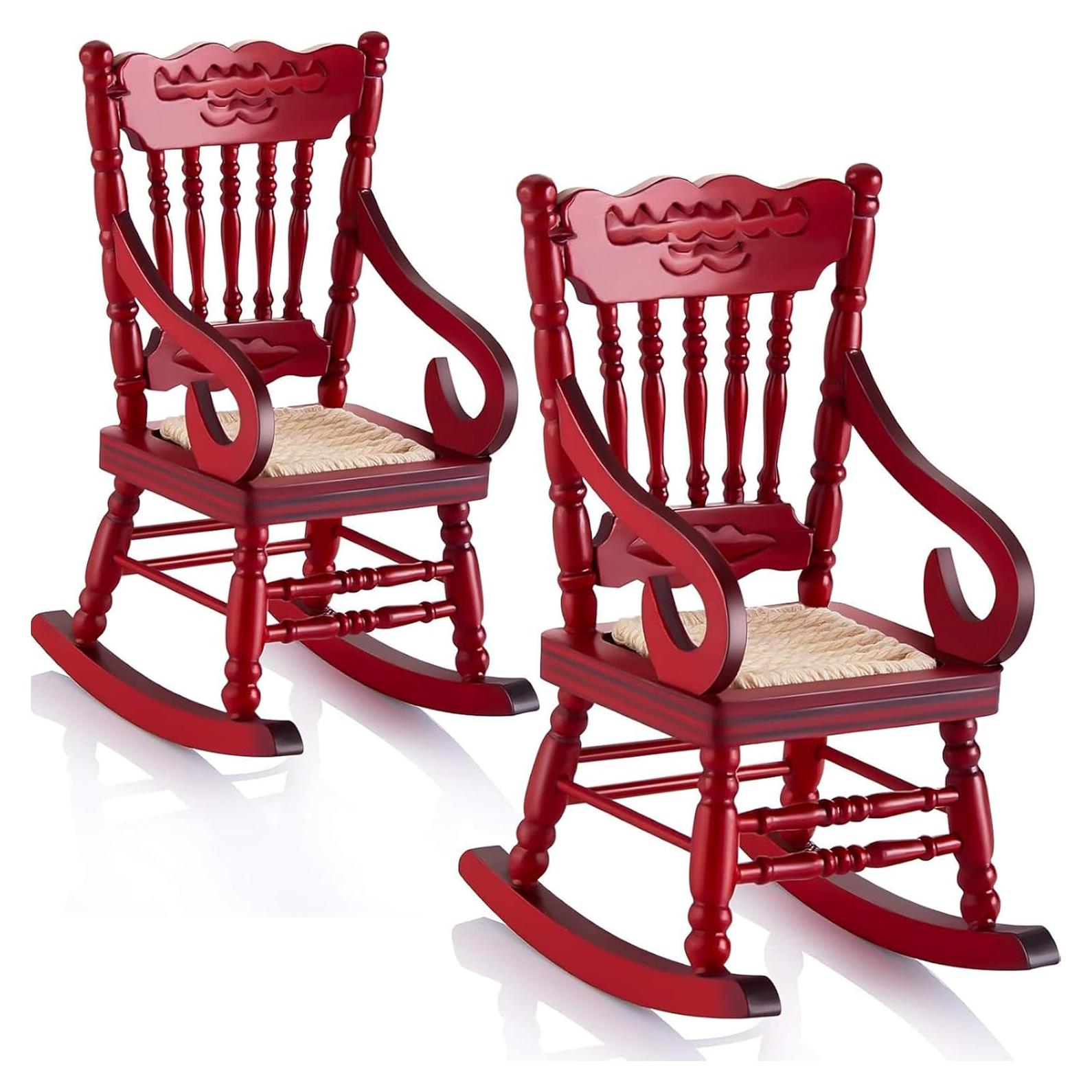 Sillas Mecedoras de Madera Sumind 1:12 para Casa de Muñecas