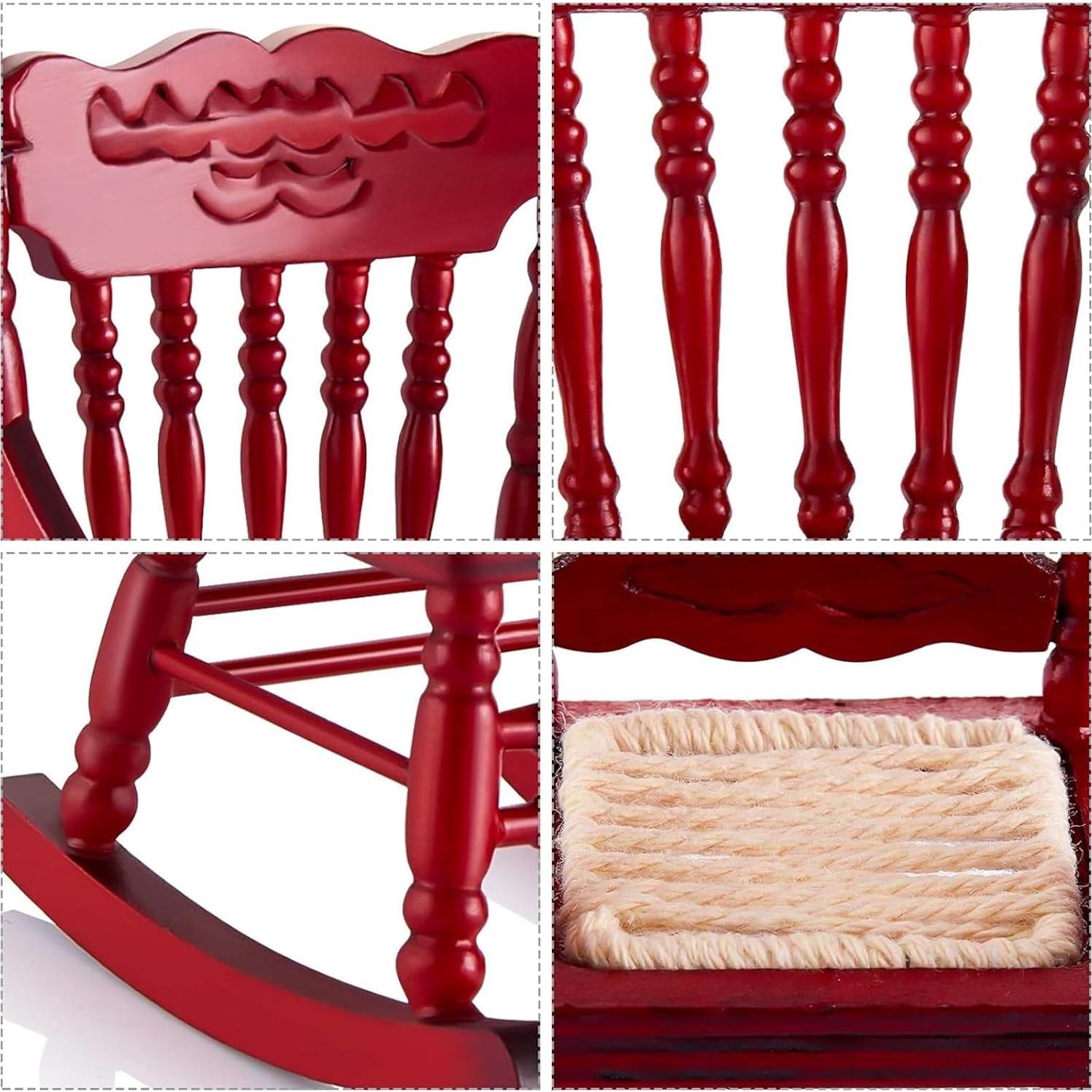 Sillas Mecedoras de Madera Sumind 1:12 para Casa de Muñecas