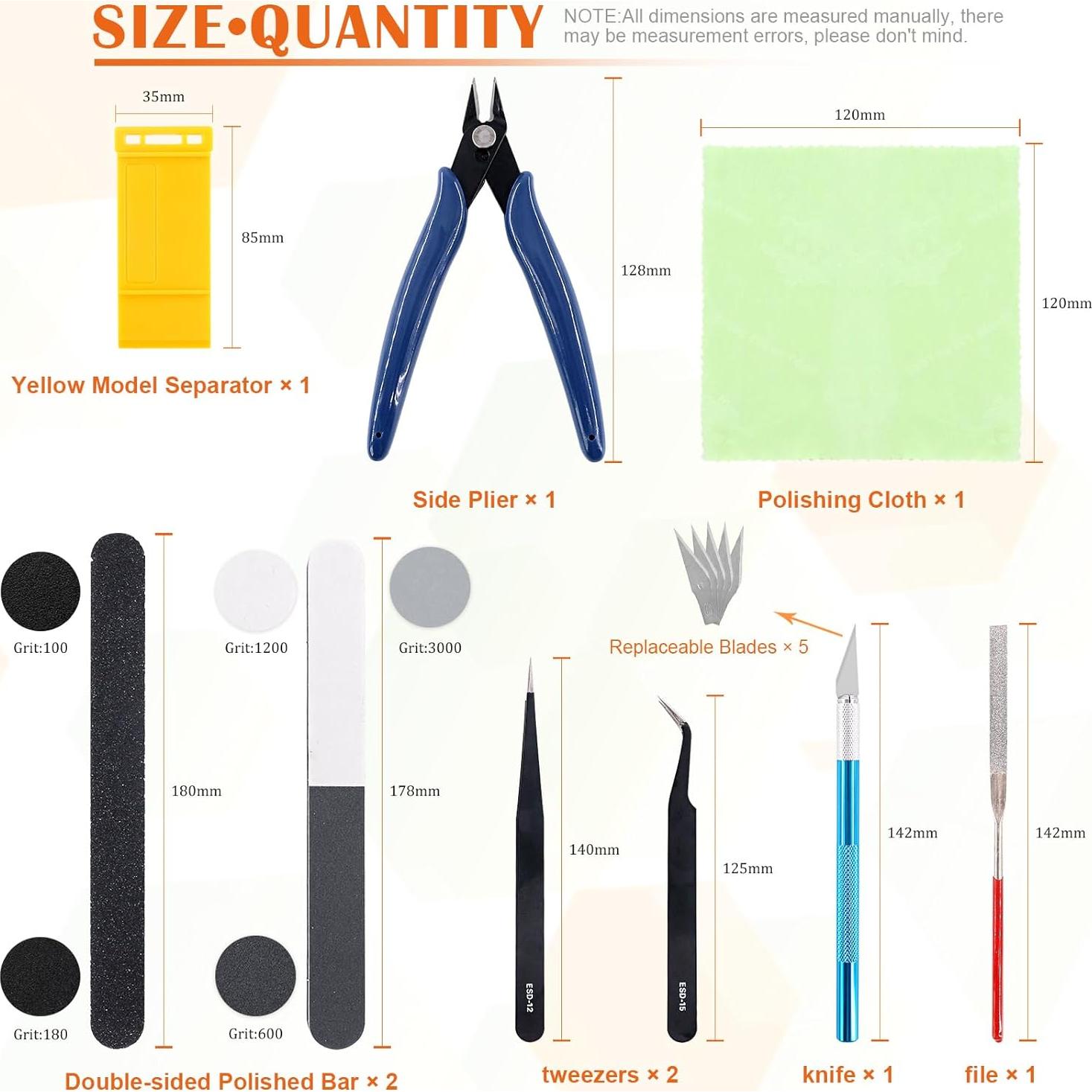 Juego de herramientas de modelismo Rustark 10 piezas