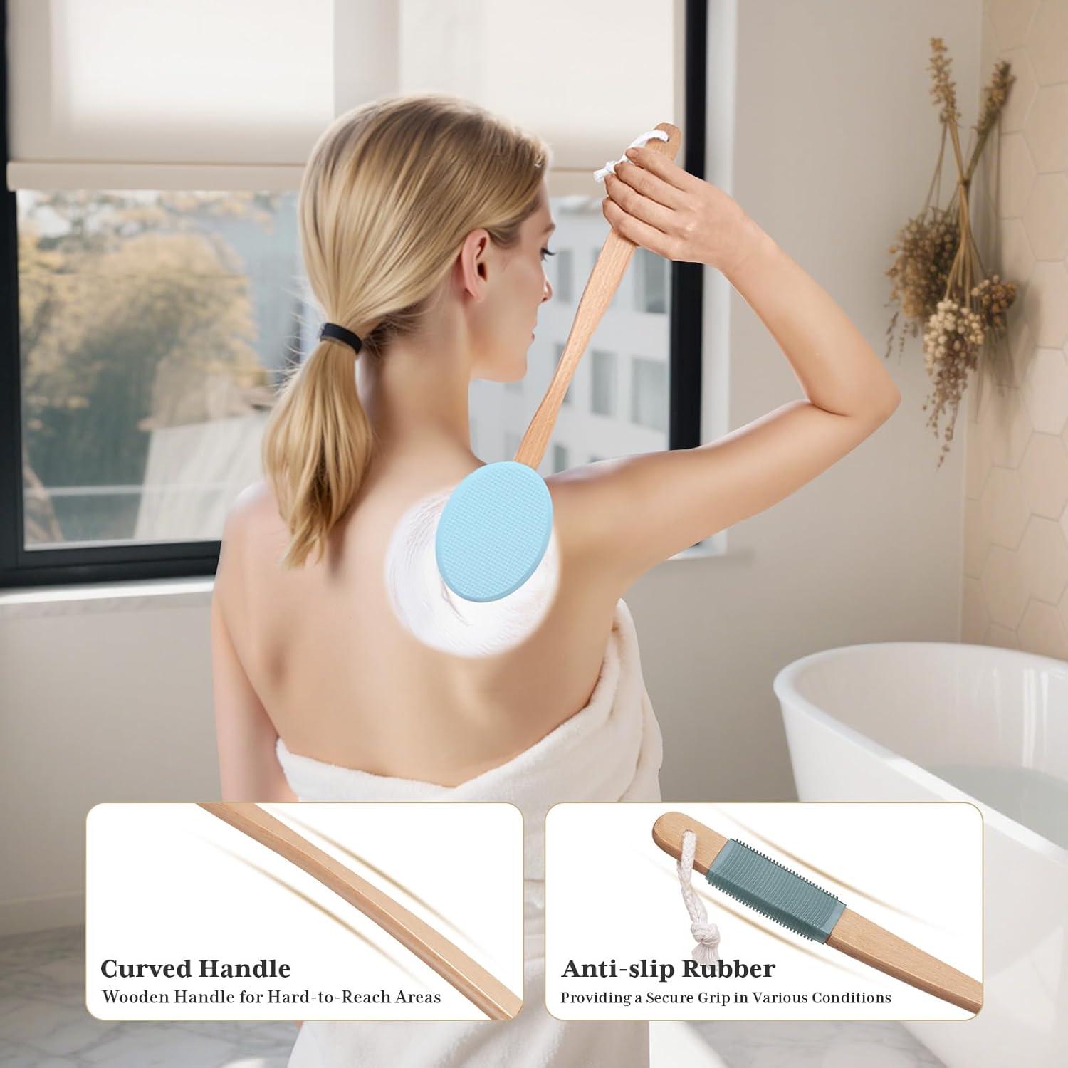 Aplicador de Loción AmazerBath con Mango Largo y 4 Almohadillas