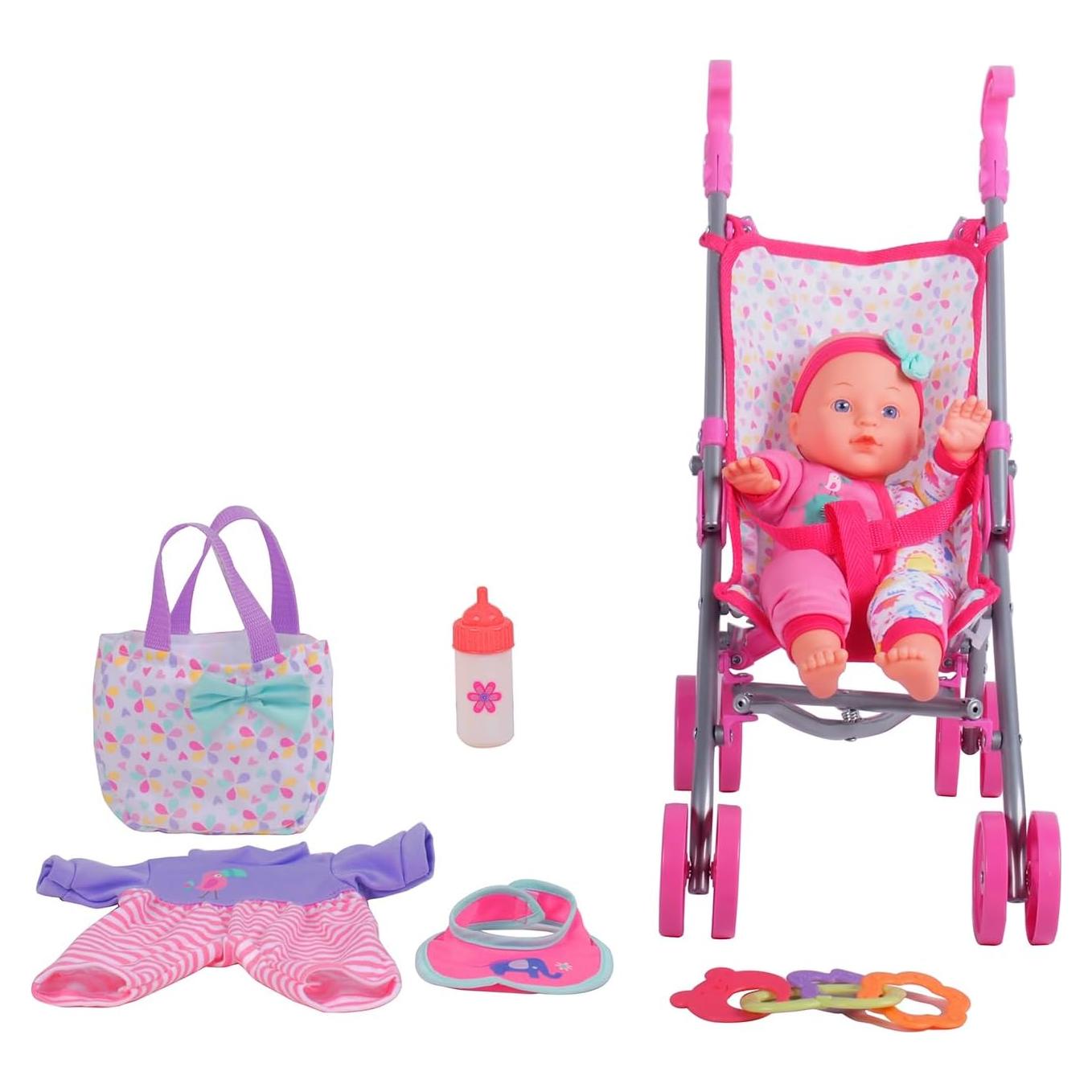 Set de Muñeca Bebé con Cochecito Fonerange 30.48 cm
