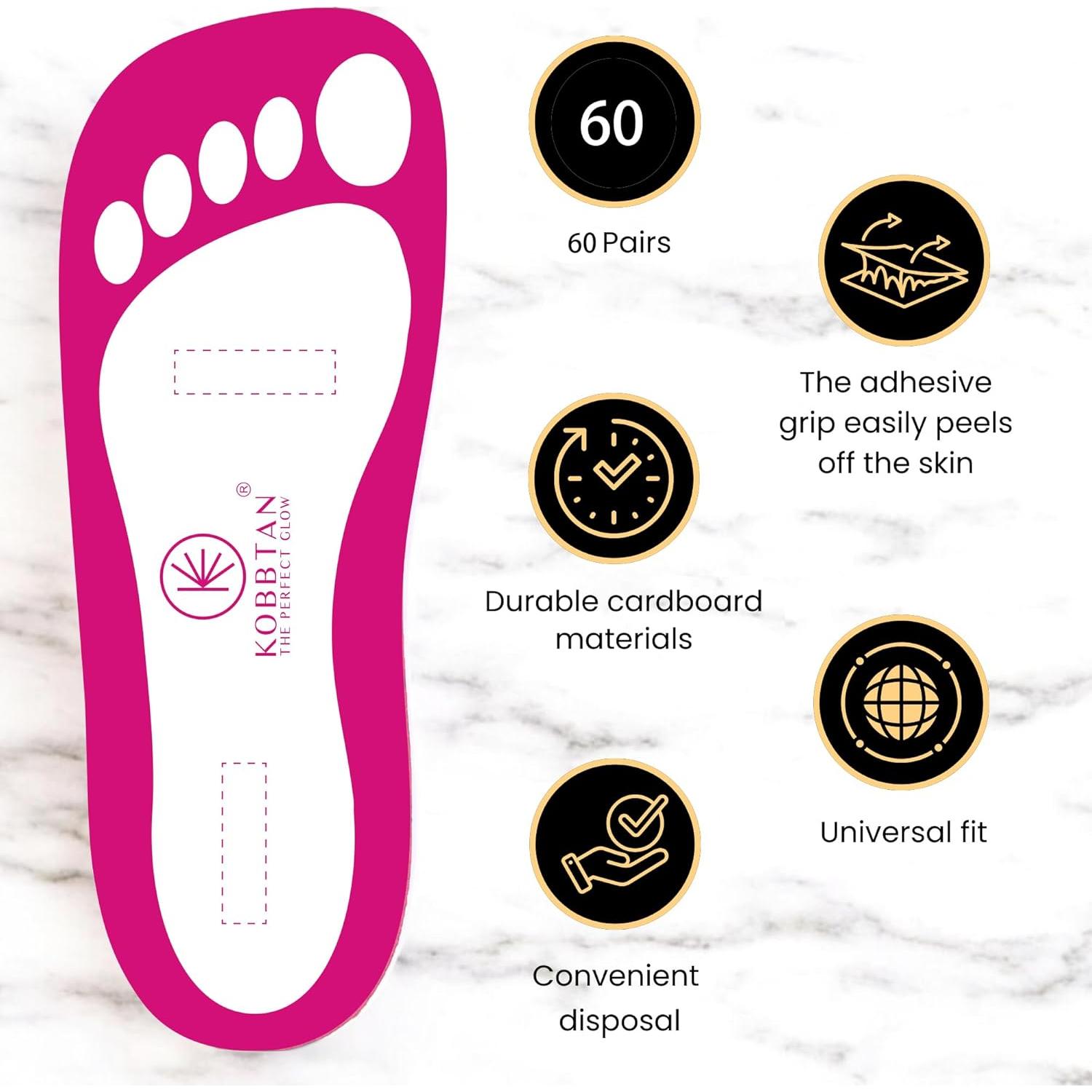 60 Pares Almohadillas Desechables KOBBTAN para Bronceado Rojo