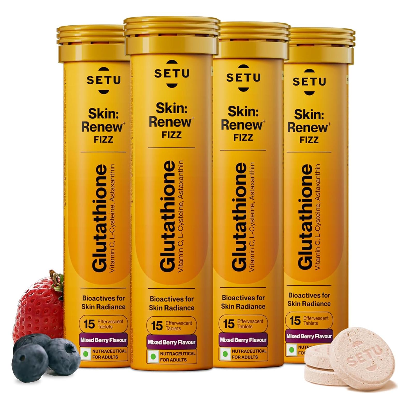 Setu Tabletas Efervescentes de Glutatión 500mg Frutos Rojos
