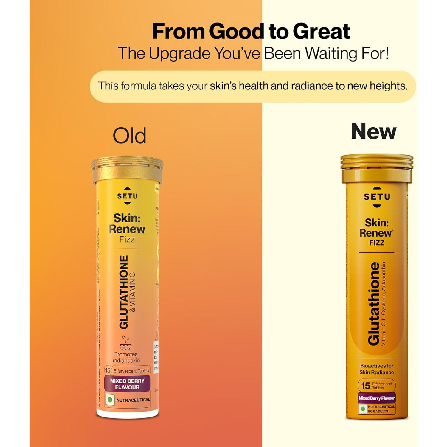 Setu Tabletas Efervescentes de Glutatión 500mg Frutos Rojos