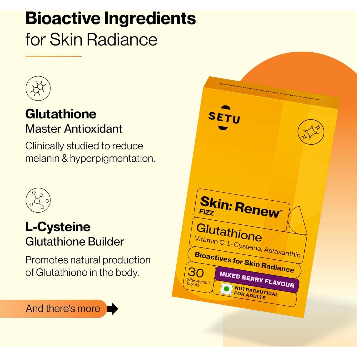 Setu Tabletas Efervescentes de Glutatión 500mg Frutos Rojos