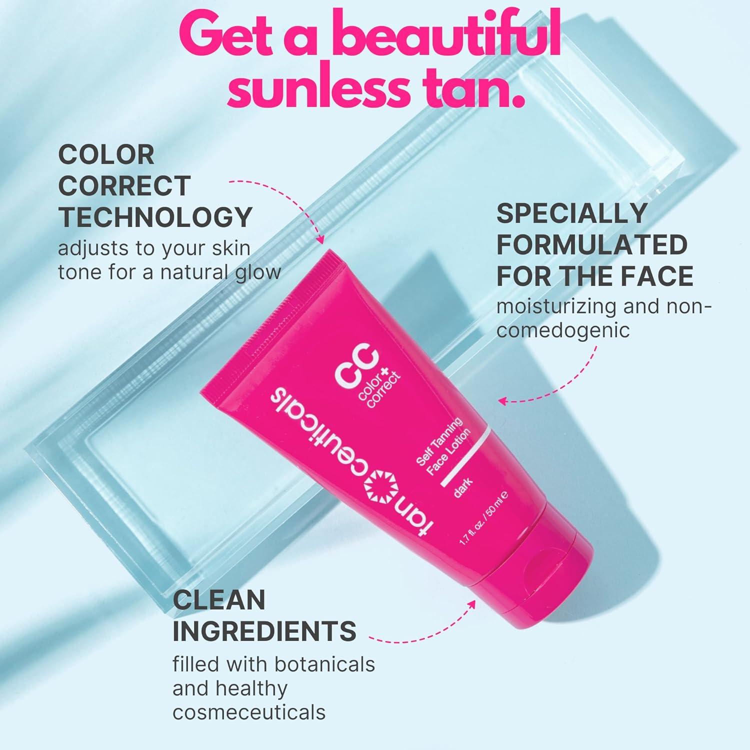 Bronceador Facial Autobrillante Tanceuticals 48g - Oscuro