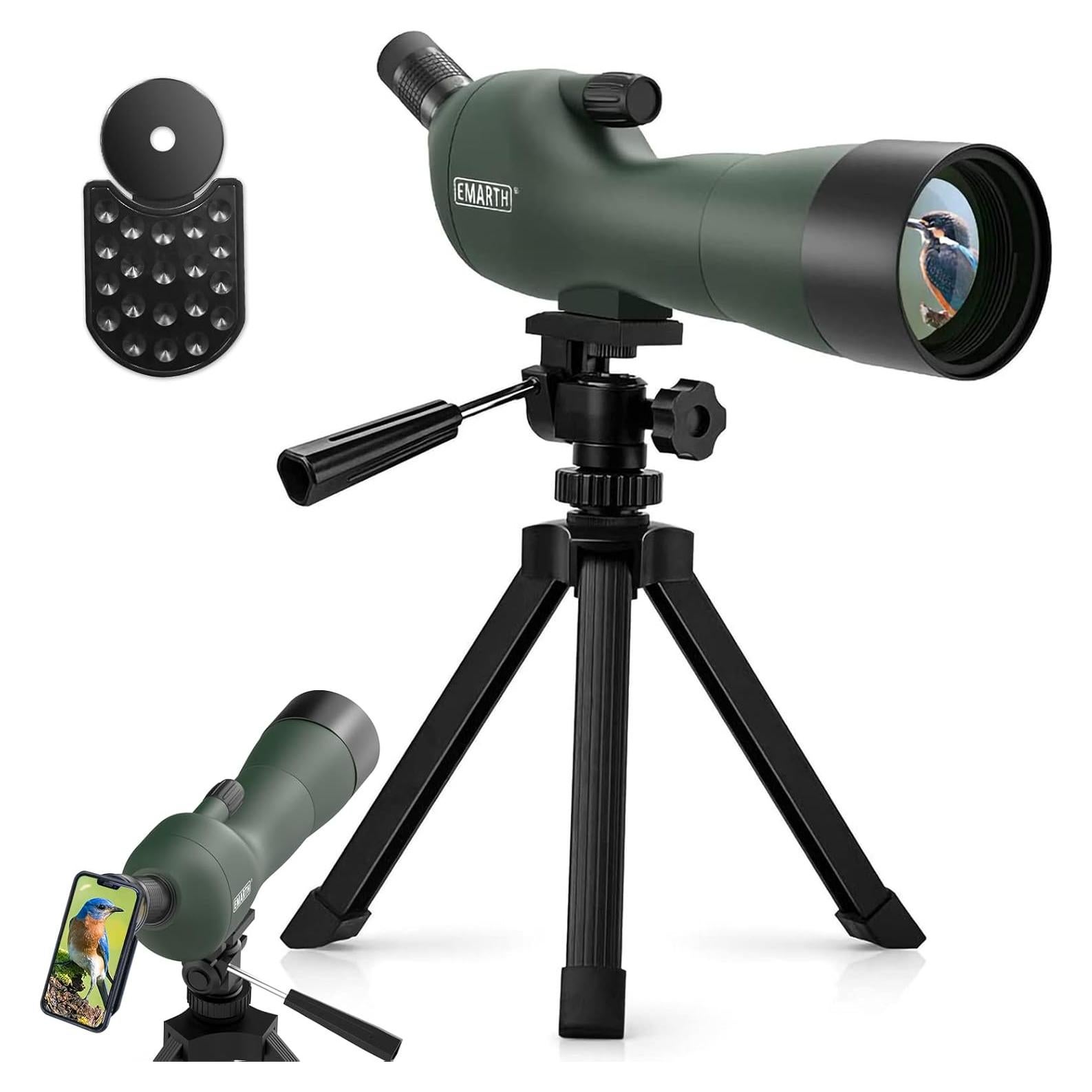 Telescopio Emarth 20-60x60 BAK4 Impermeable con Trípode