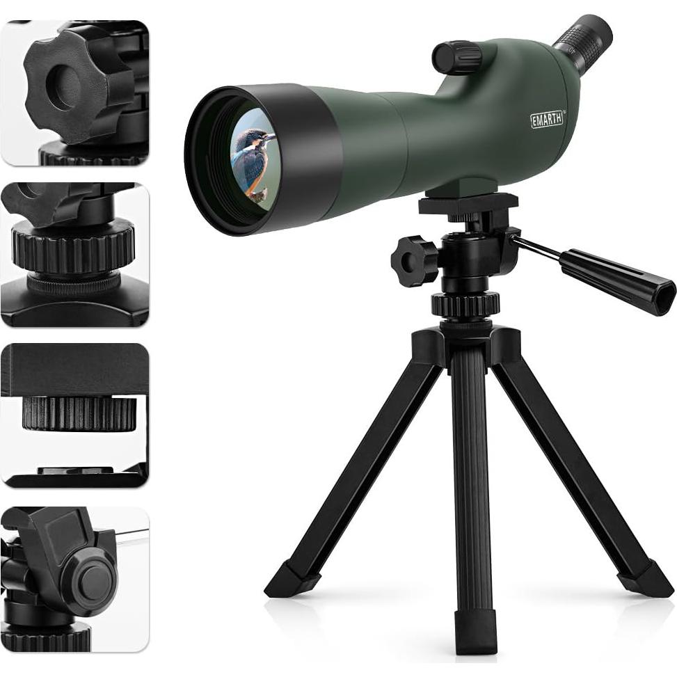 Telescopio Emarth 20-60x60 BAK4 Impermeable con Trípode