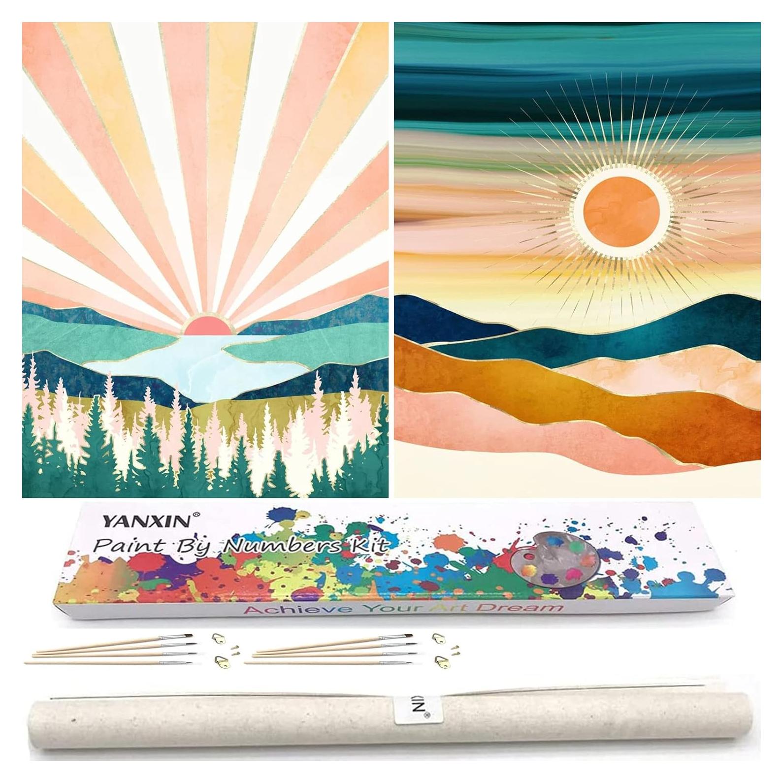 Kit de Pintura por Números YANXIN para Adultos - 2 Paquetes 40.64x30.48 cm