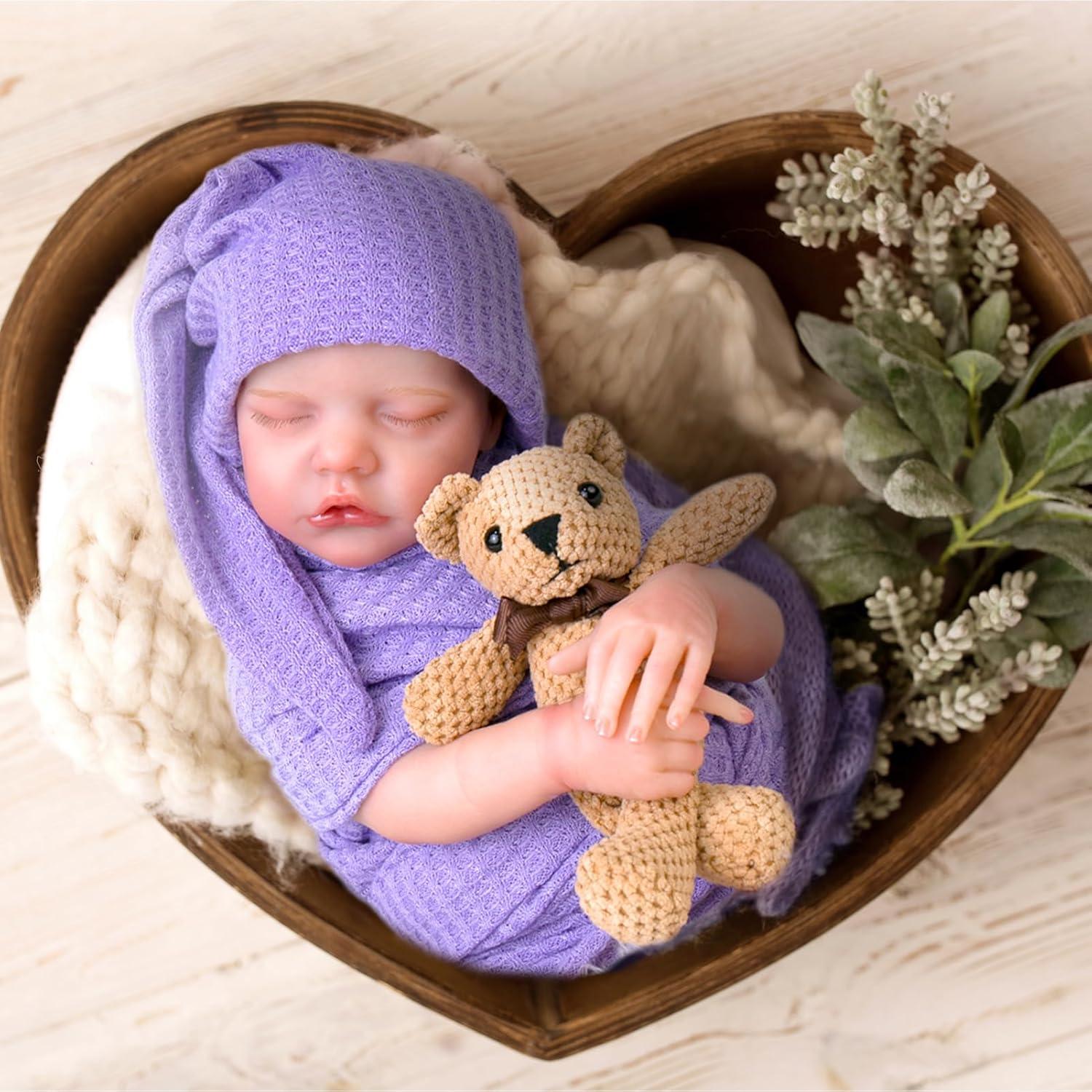 Muñeca Aori Reborn Bebé Realista 46 cm con Set de Regalo