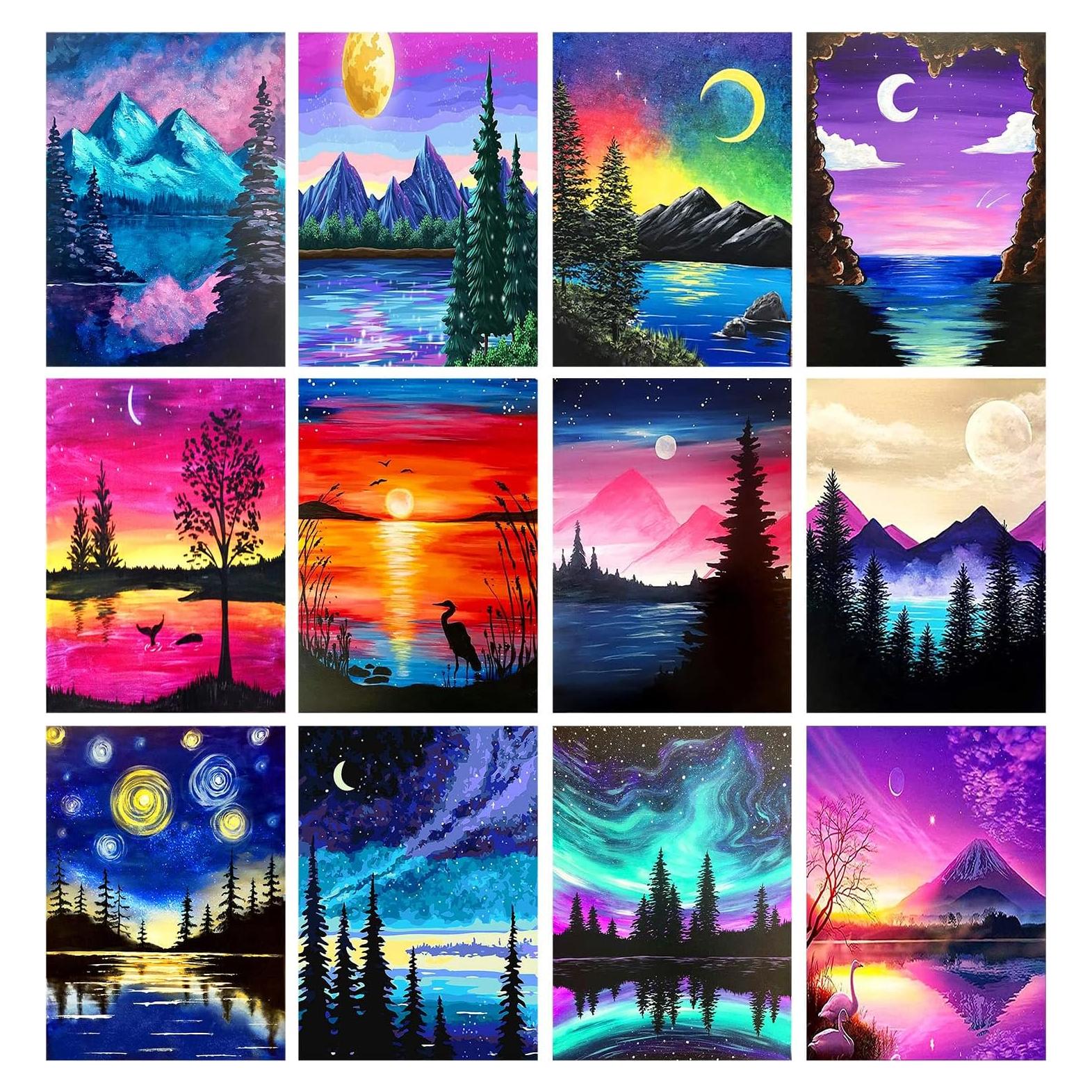 Kit de Pintura de Diamante TINY FUN 5D 12 Lienzos 30x40cm