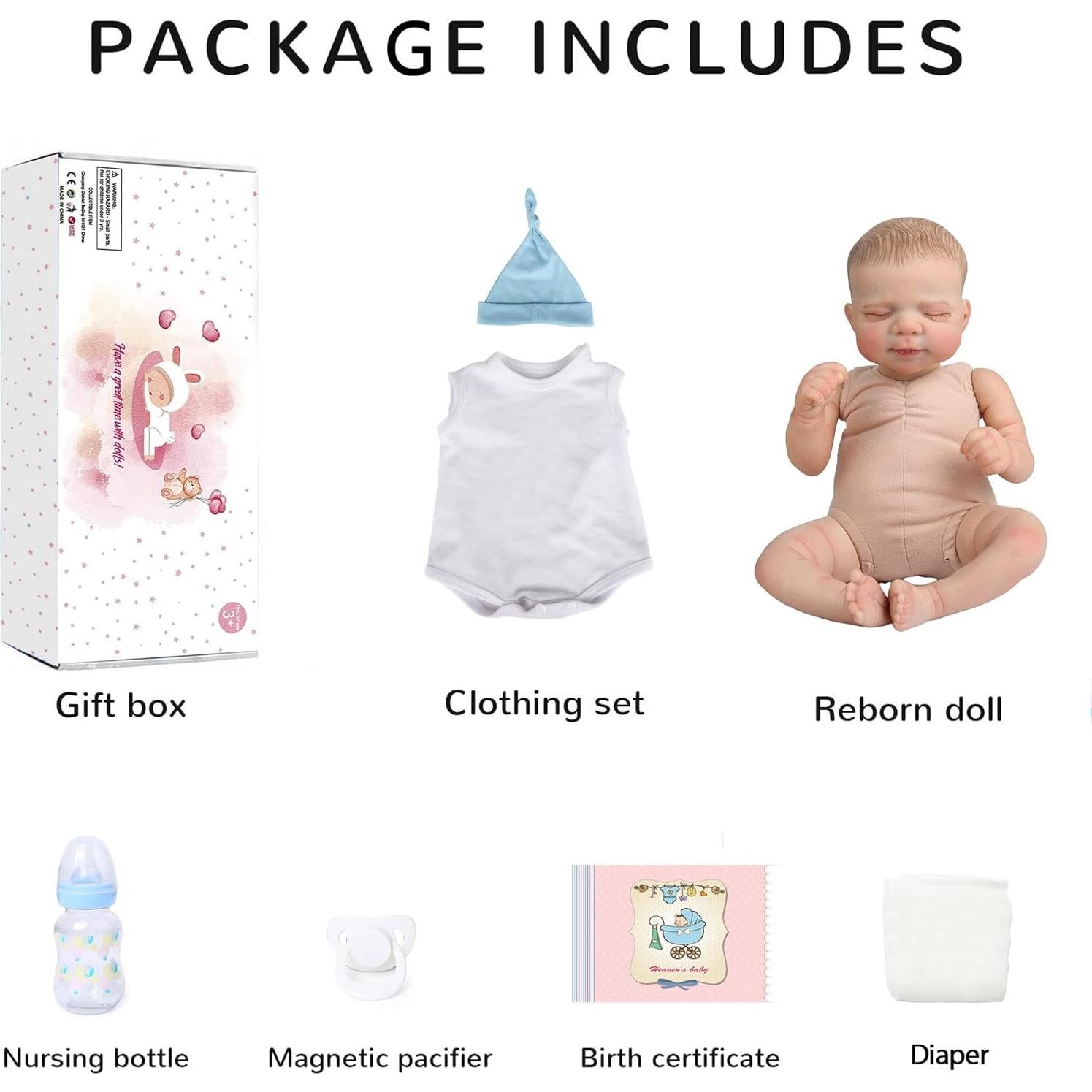 Muñeca de Bebé Reborn CHAREX Pascale 46 cm Realista con Accesorios