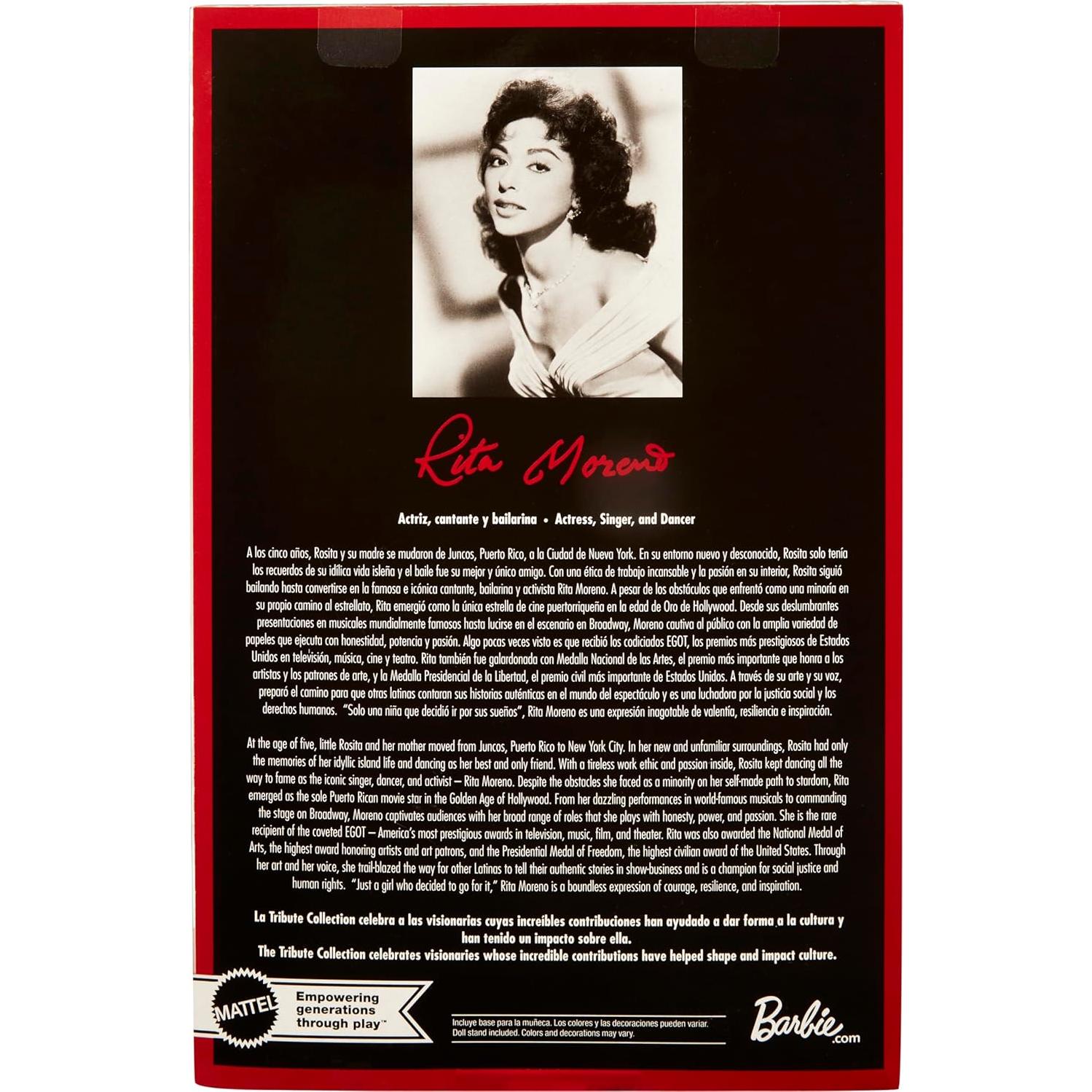 Muñeca Barbie Rita Moreno Colección Tribute Vestido Elegante