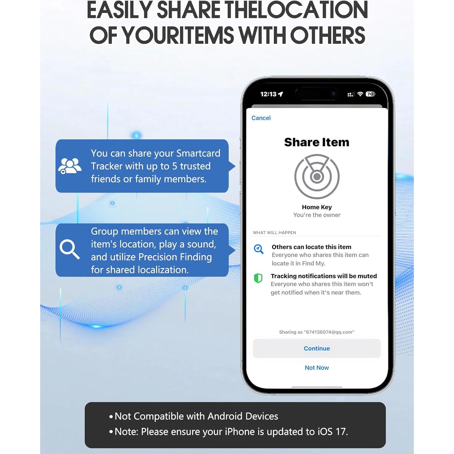 Tarjeta Localizadora GPS Mikaylear iOS Ultra Fina IP68