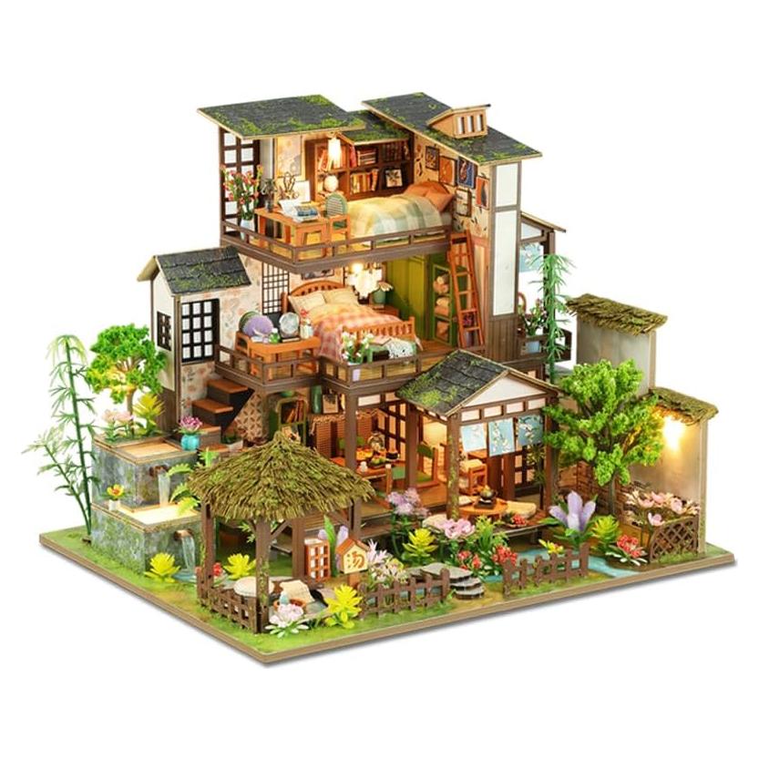 Kit de Casa de Muñecas DIY PINYUE Patio de Primavera 1.44 kg