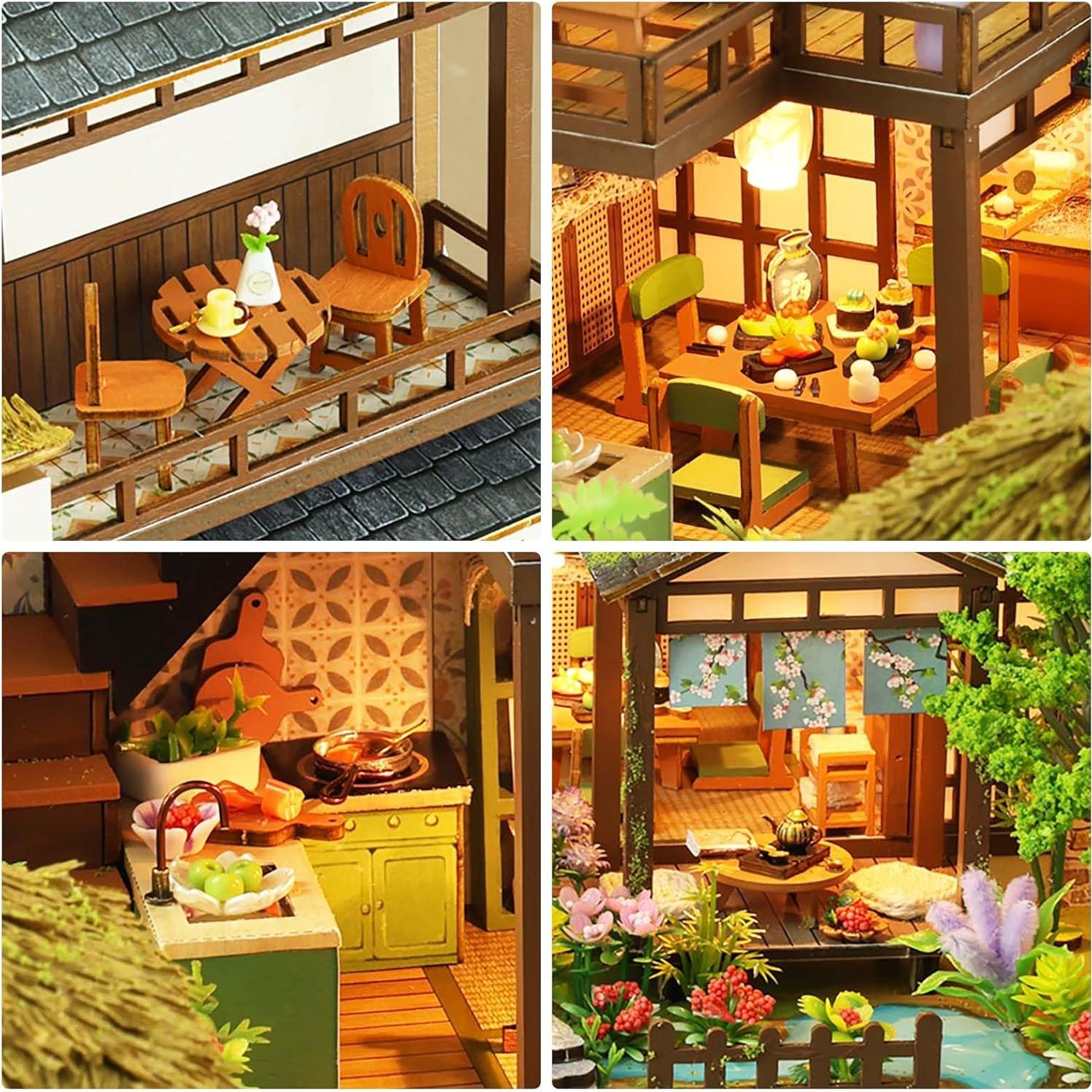 Kit de Casa de Muñecas DIY PINYUE Patio de Primavera 1.44 kg