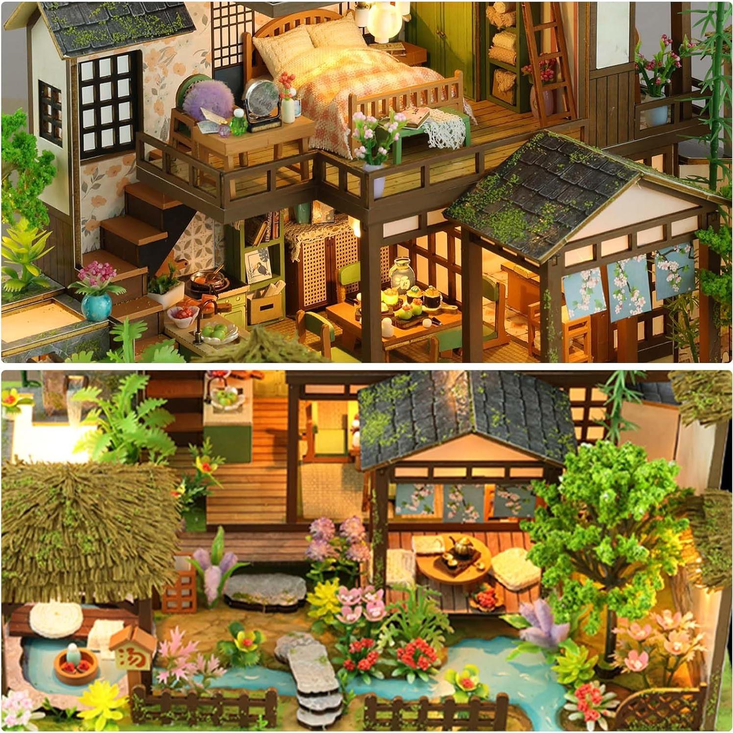 Kit de Casa de Muñecas DIY PINYUE Patio de Primavera 1.44 kg