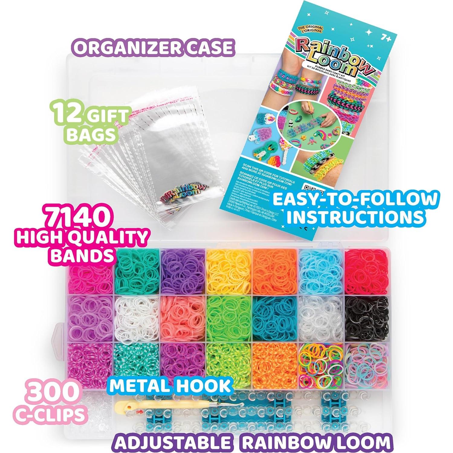 Set de Combo MEGA Rainbow Loom - 7000 bandas de goma multicolor