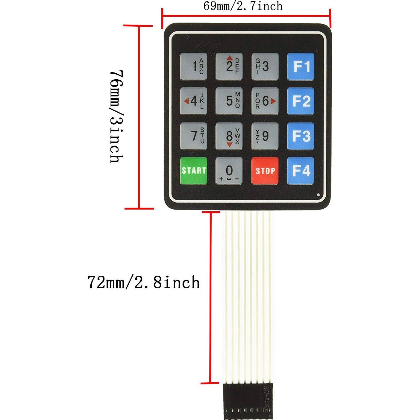 Teclado de Membrana 16 Teclas Xiaoyztan 4x4 con Conector 8 Pines