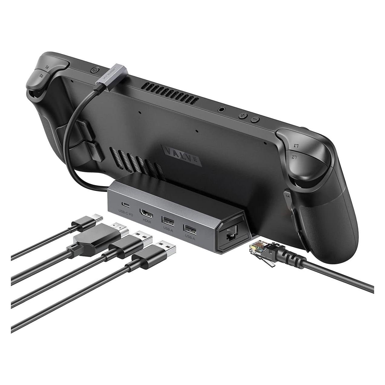 Dock JSAUX 5 en 1 para Steam Deck y ROG Ally 4K 100W