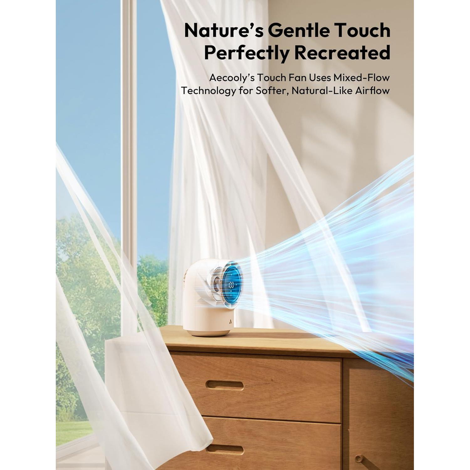 Ventilador de Mesa Aecooly Chic 01 Lite 100 Velocidades Beige