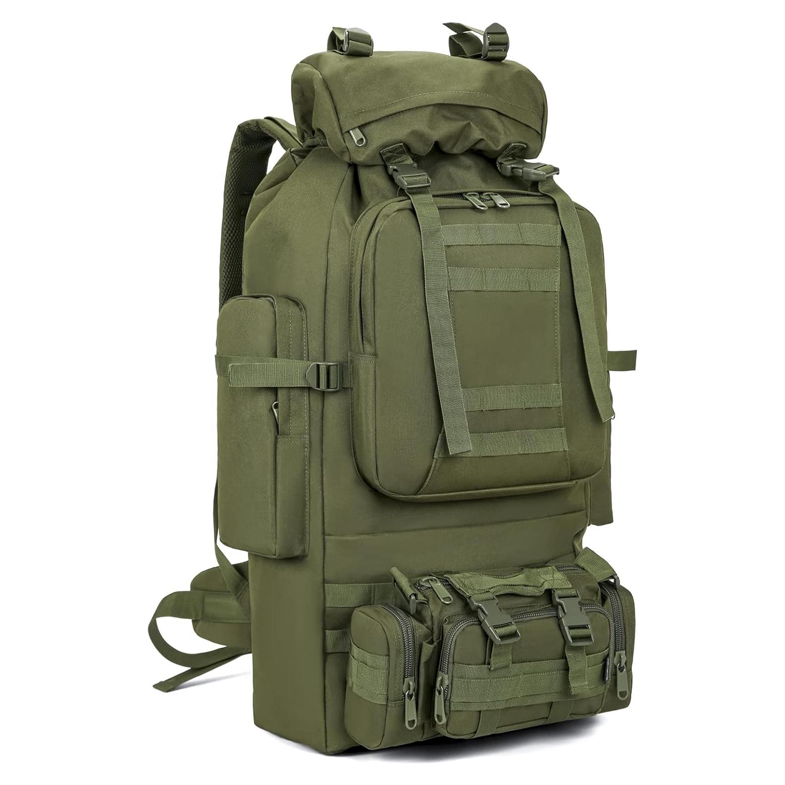 100L Camping Hiking Backpack,Molle military Tactical rucksack backpack,Waterproof Lightweight Hiking Backpack (Army Green)