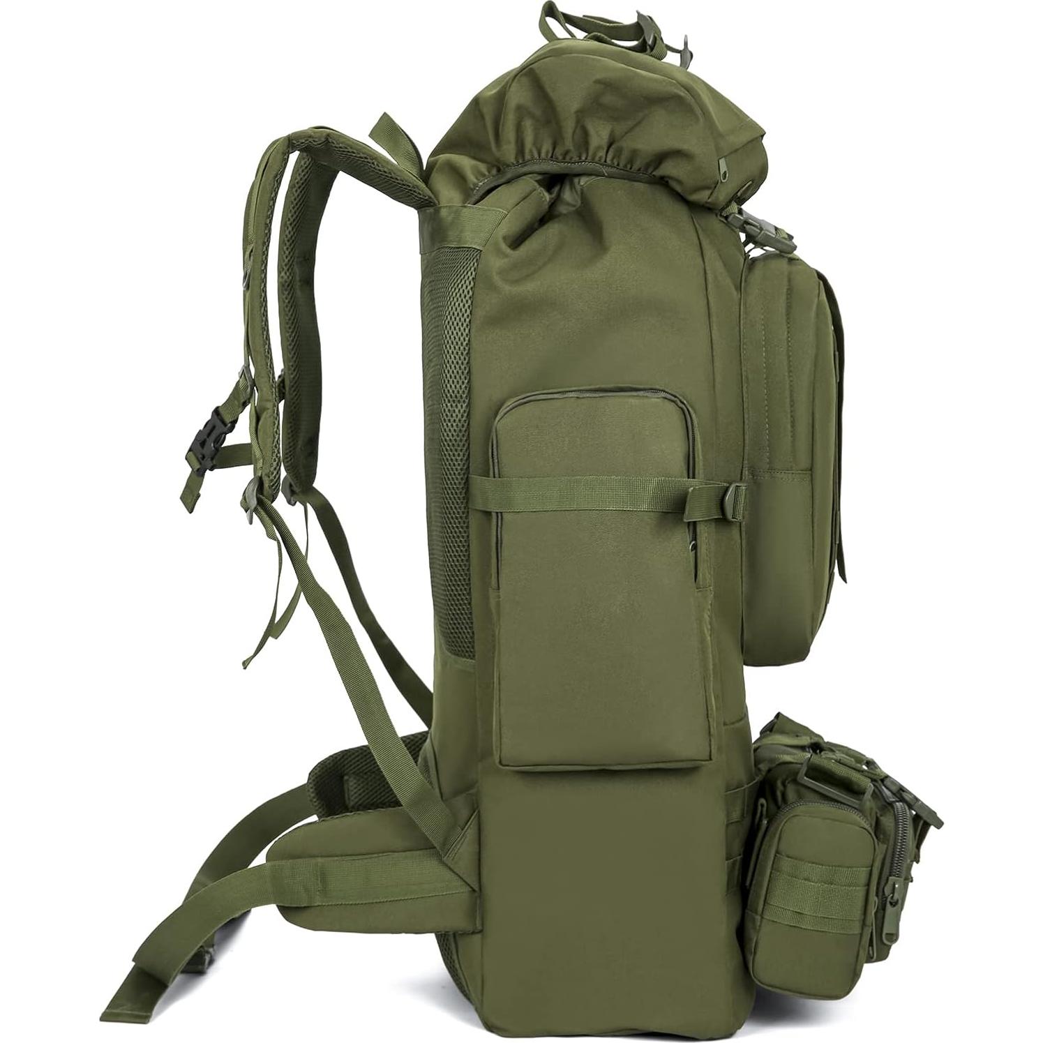 100L Camping Hiking Backpack,Molle military Tactical rucksack backpack,Waterproof Lightweight Hiking Backpack (Army Green)