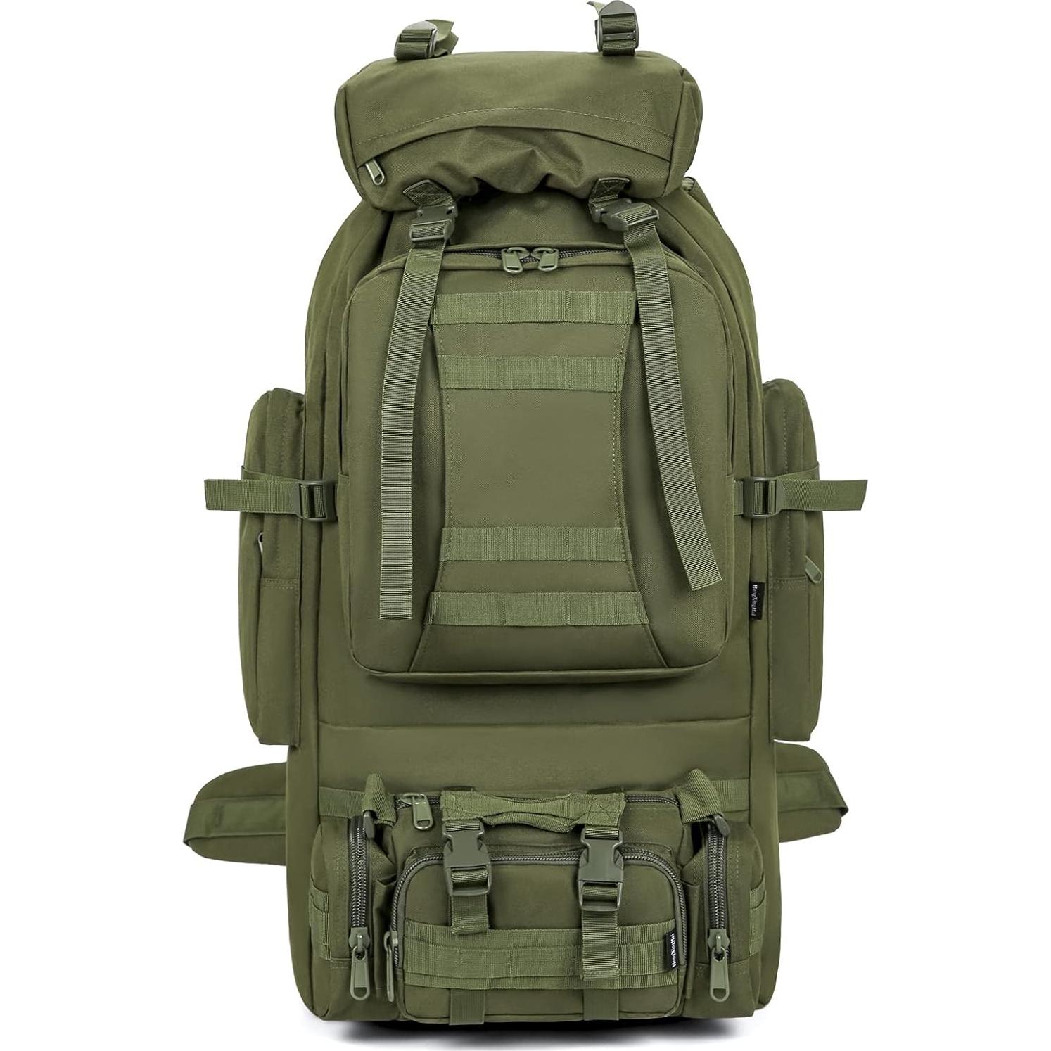 100L Camping Hiking Backpack,Molle military Tactical rucksack backpack,Waterproof Lightweight Hiking Backpack (Army Green)