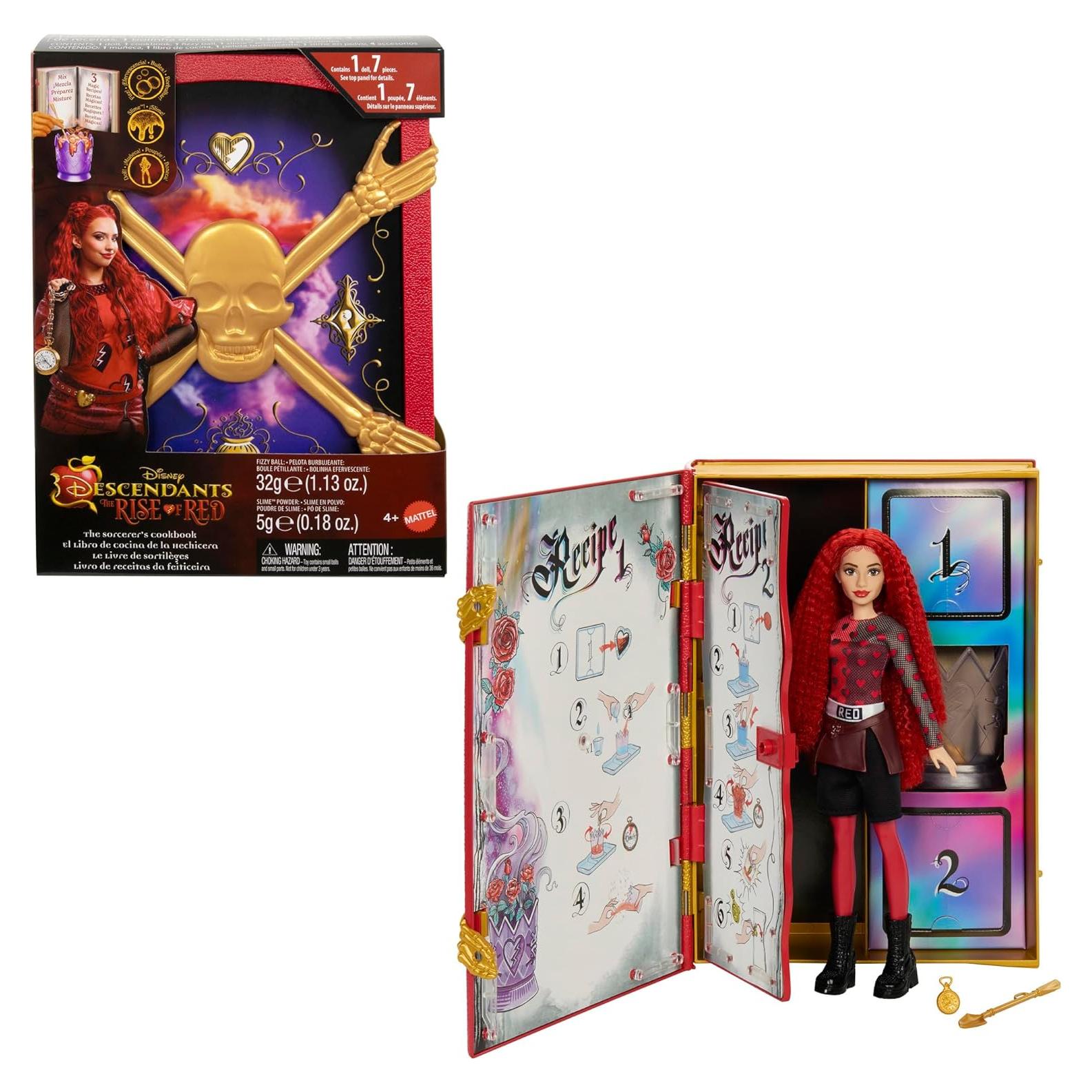 Muñeca Rojo Hija de la Reina de Corazones Mattel + Libro Hechicero
