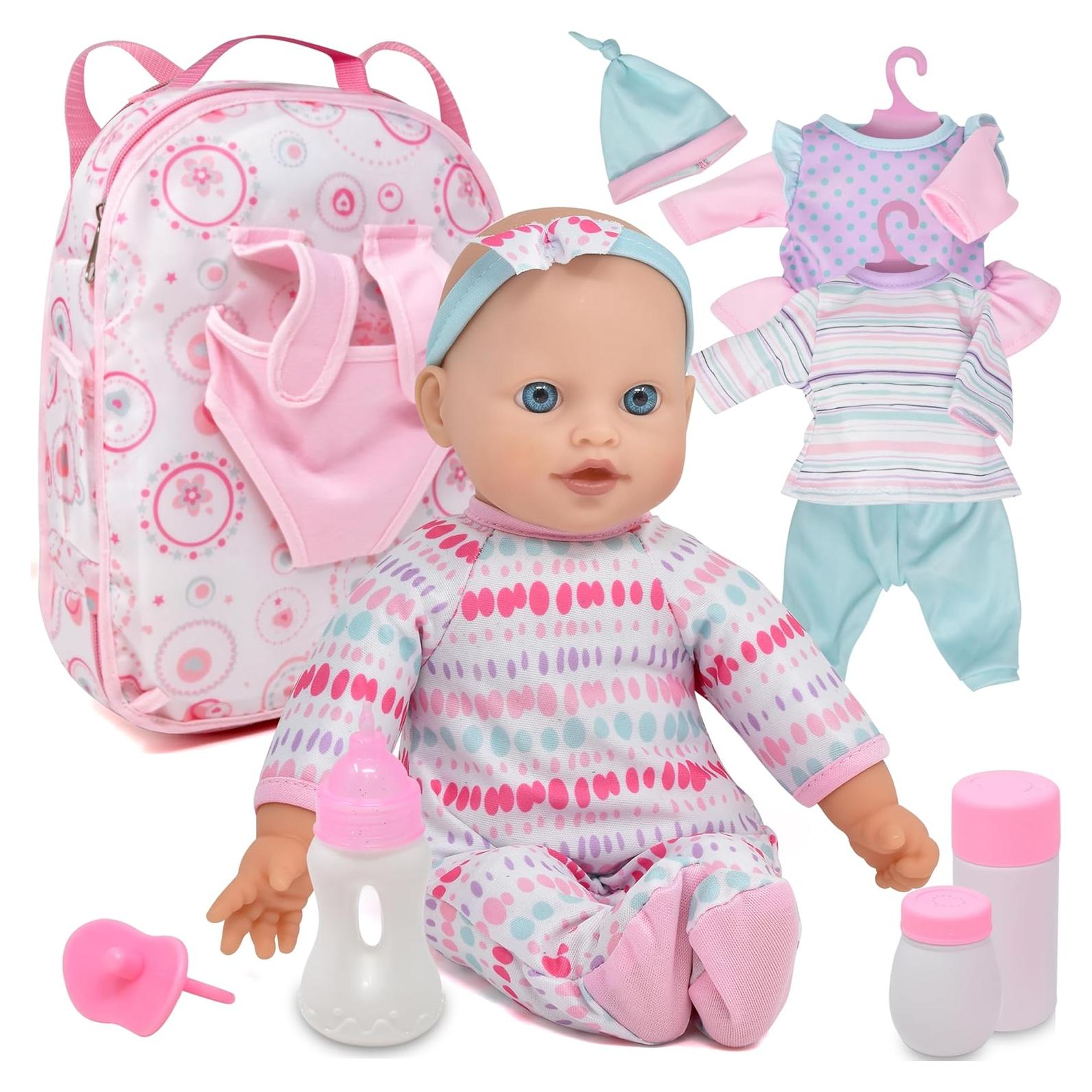 Muñeca de Cuerpo Blando Gift Boutique con Mochila Rosa