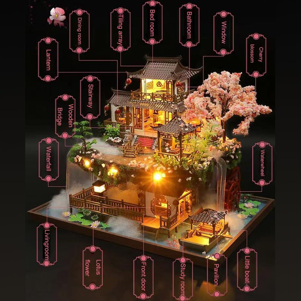 Casa de Muñecas DIY Yuzhen con Muebles y Luces LED