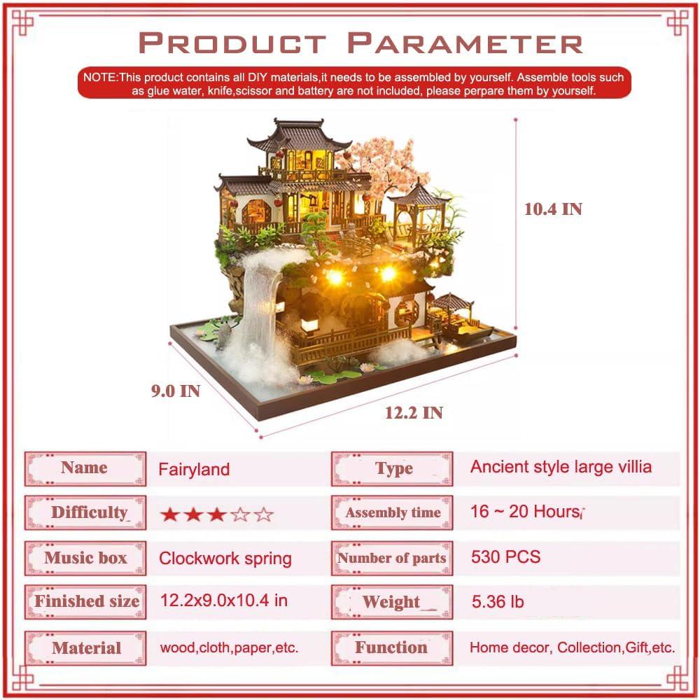 Casa de Muñecas DIY Yuzhen con Muebles y Luces LED