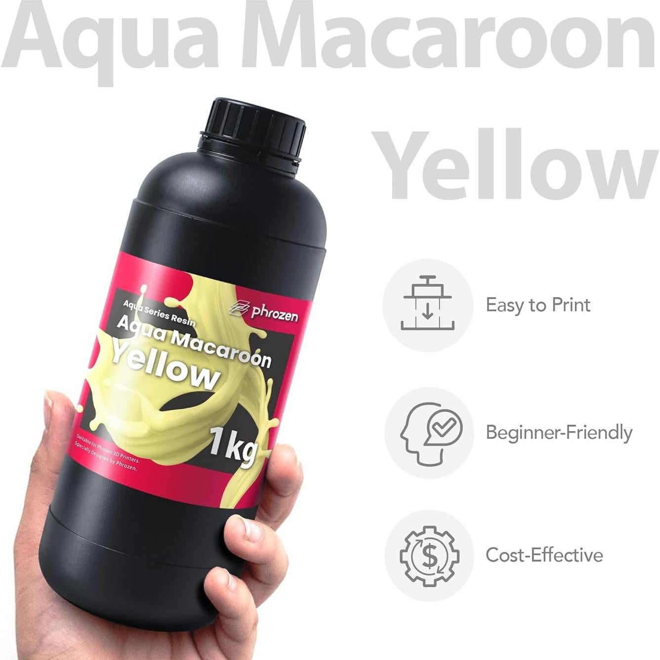 Resina Aqua Phrozen 1KG Amarillo Macarón para Impresión 3D