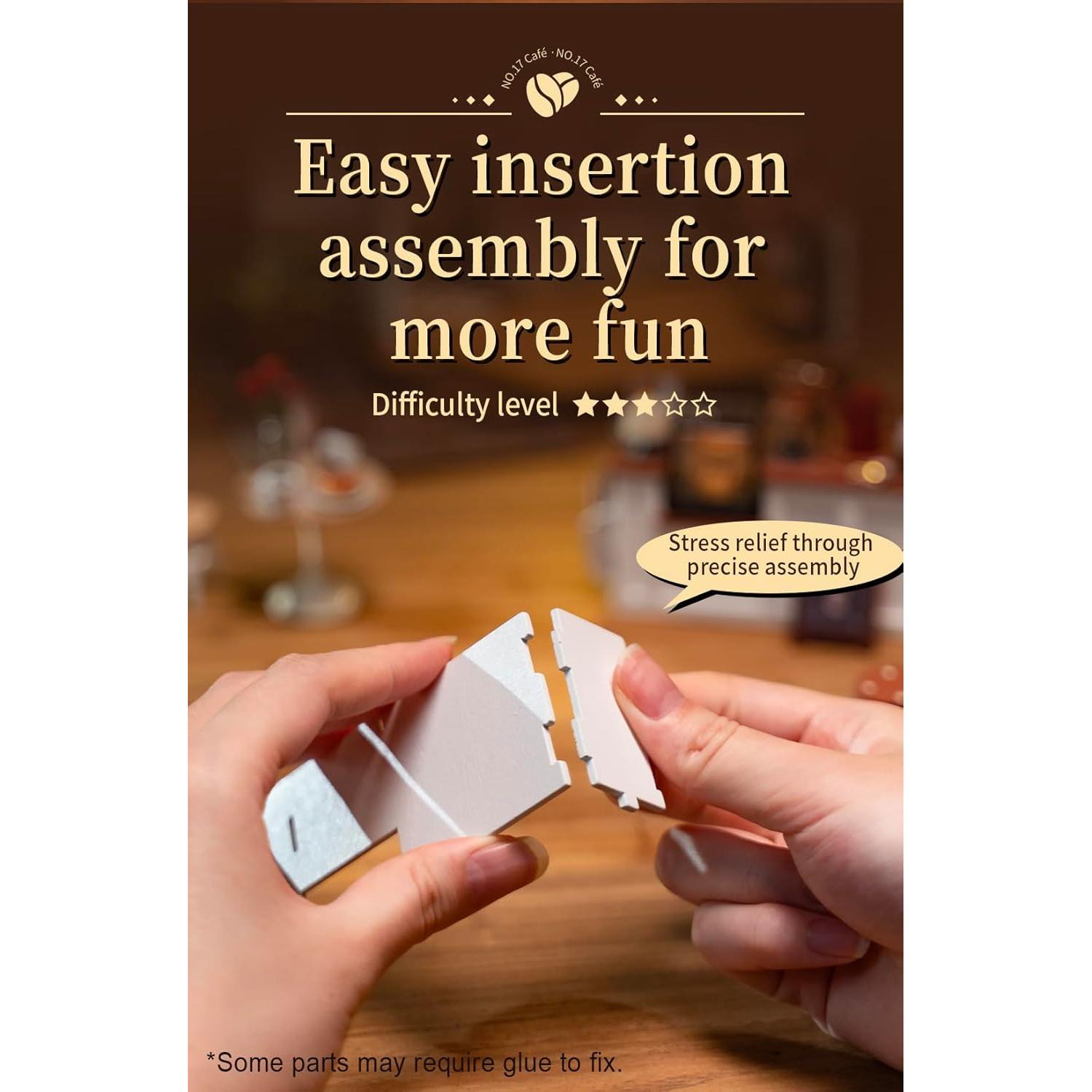 Kit Casa Miniatura RoWood NO.17 Café DIY con LED