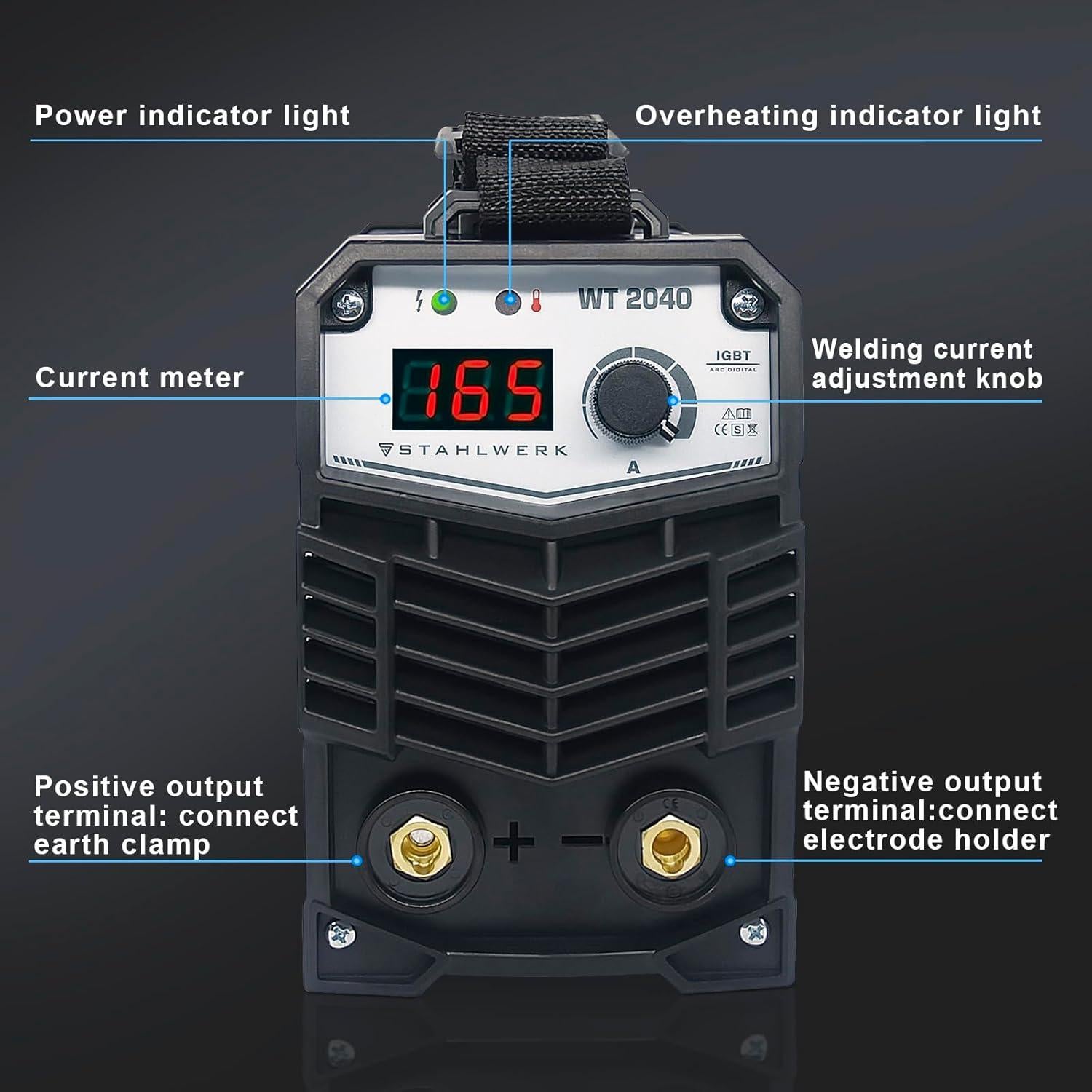 Máquina de Soldadura MMA Inverter S STAHLWERK 165A Digital