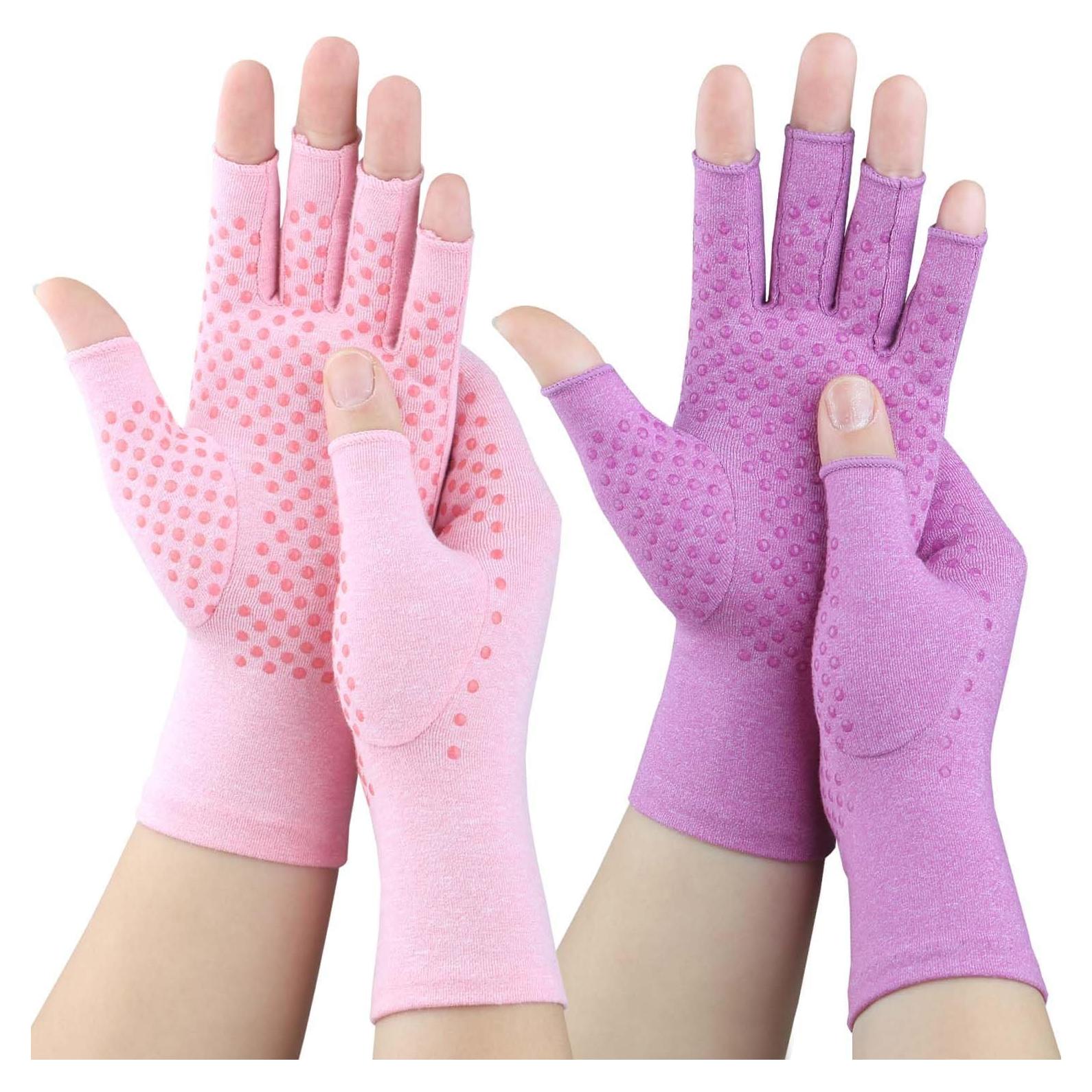 Guantes de Compresión Tiny Chou para Artritis - Rosa y Morado
