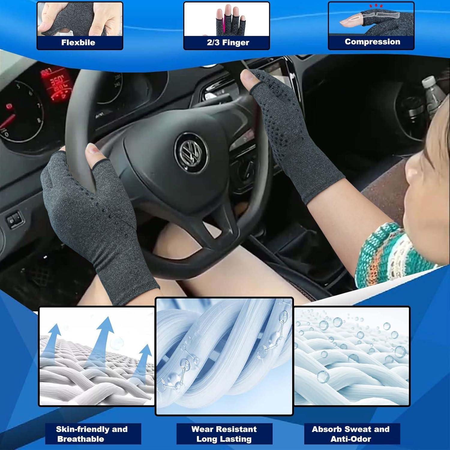 Guantes de Compresión Tiny Chou para Artritis - Rosa Grande