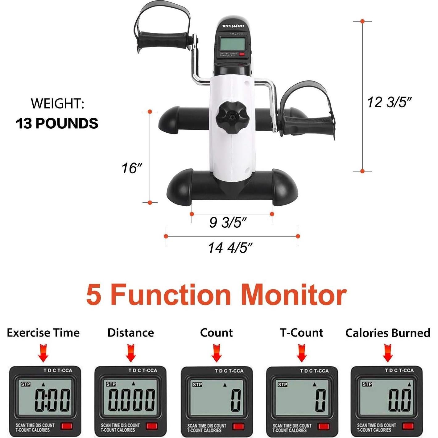 Ejercitador de Pedales TECHMOO Mini Bicicleta Portátil