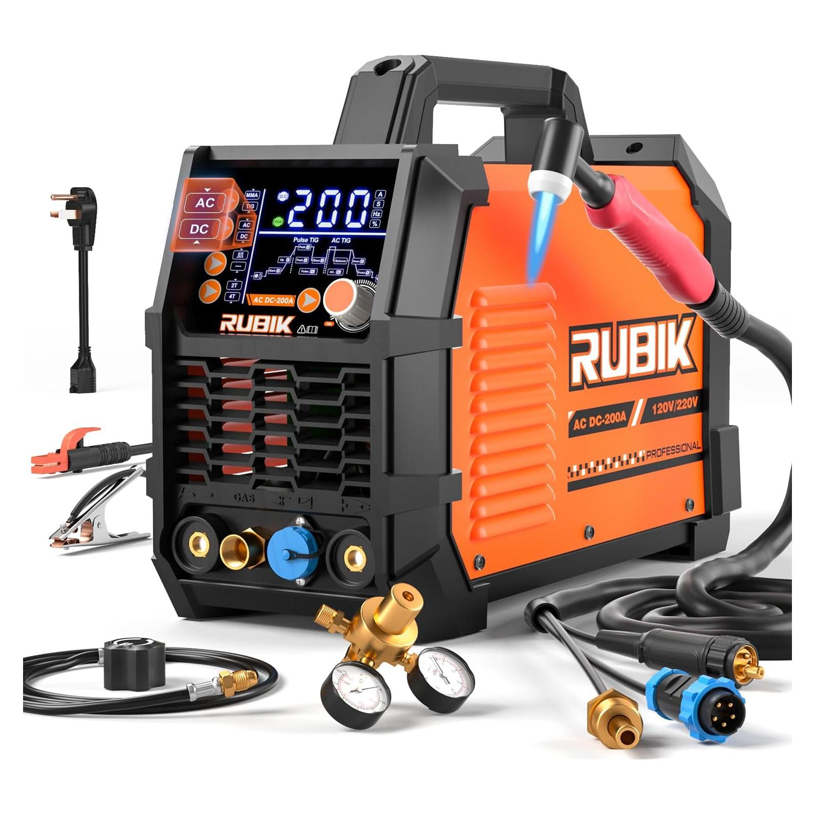 Soldador TIG RUBIK ACDC 200A 6 en 1 Pantalla LCD