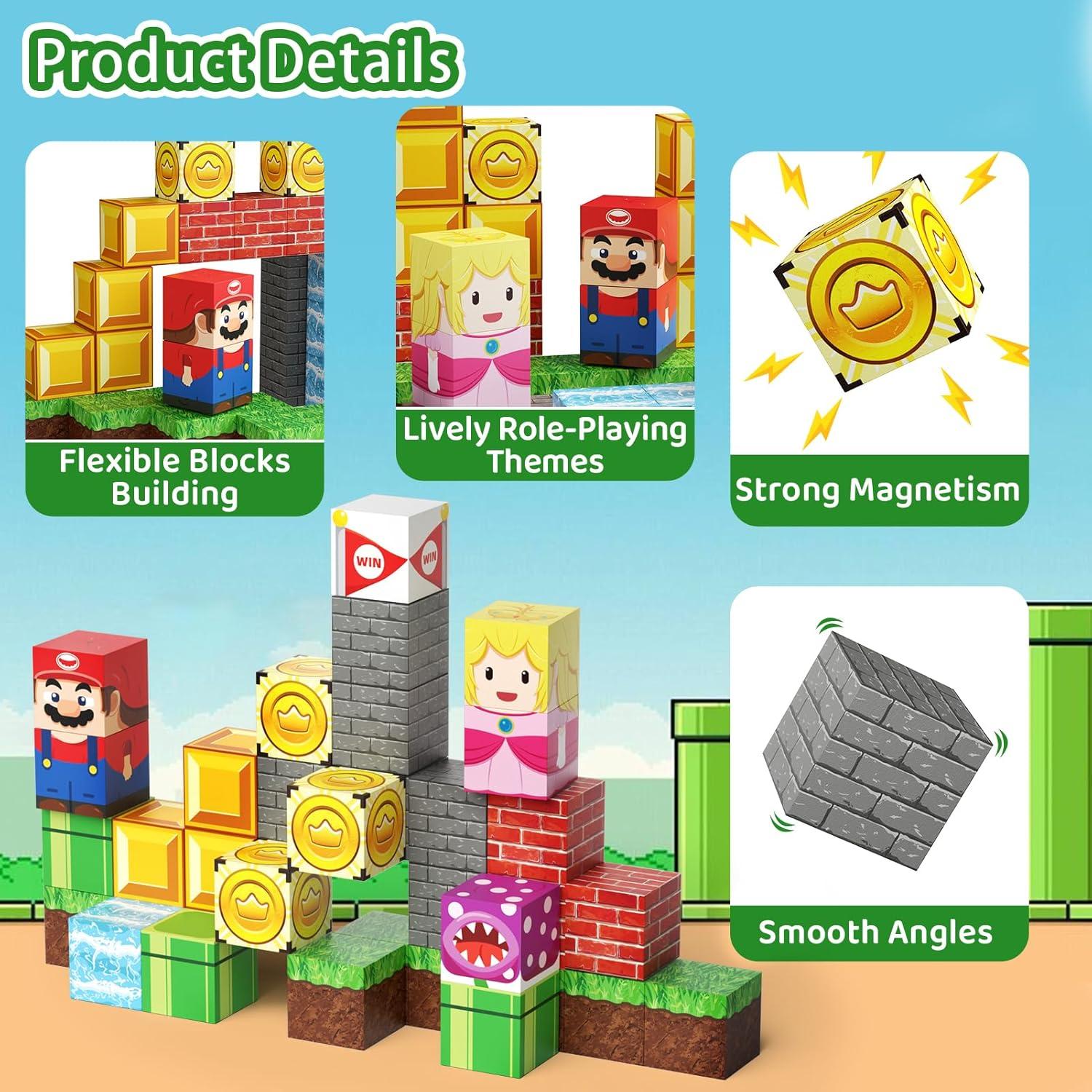 Bloques de Construcción Magnéticos Hunloot 35PCS para Niños 3+