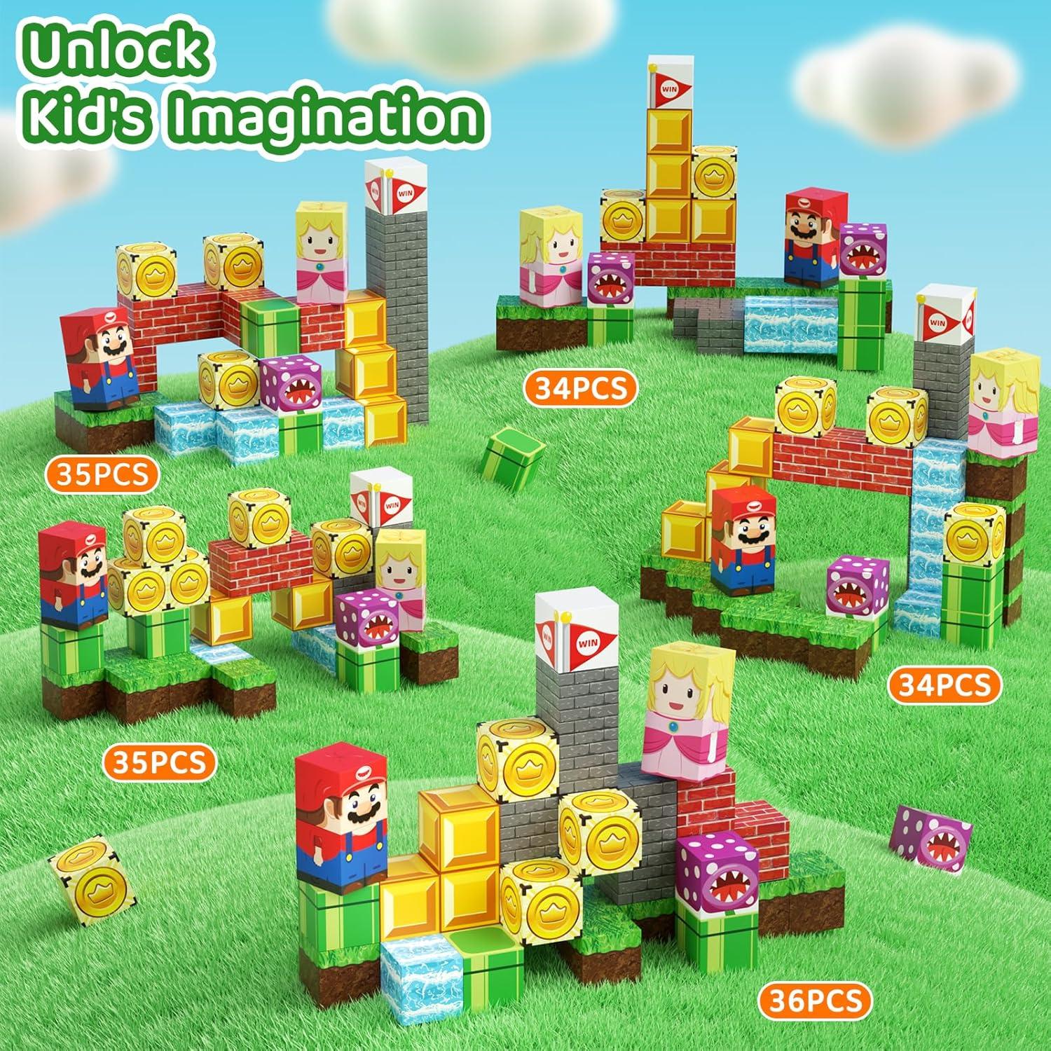 Bloques de Construcción Magnéticos Hunloot 35PCS para Niños 3+