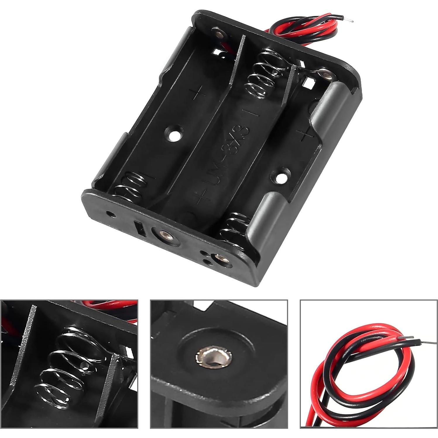 Soporte de Batería AA 6 Pcs AOICRIE con Cables 12cm