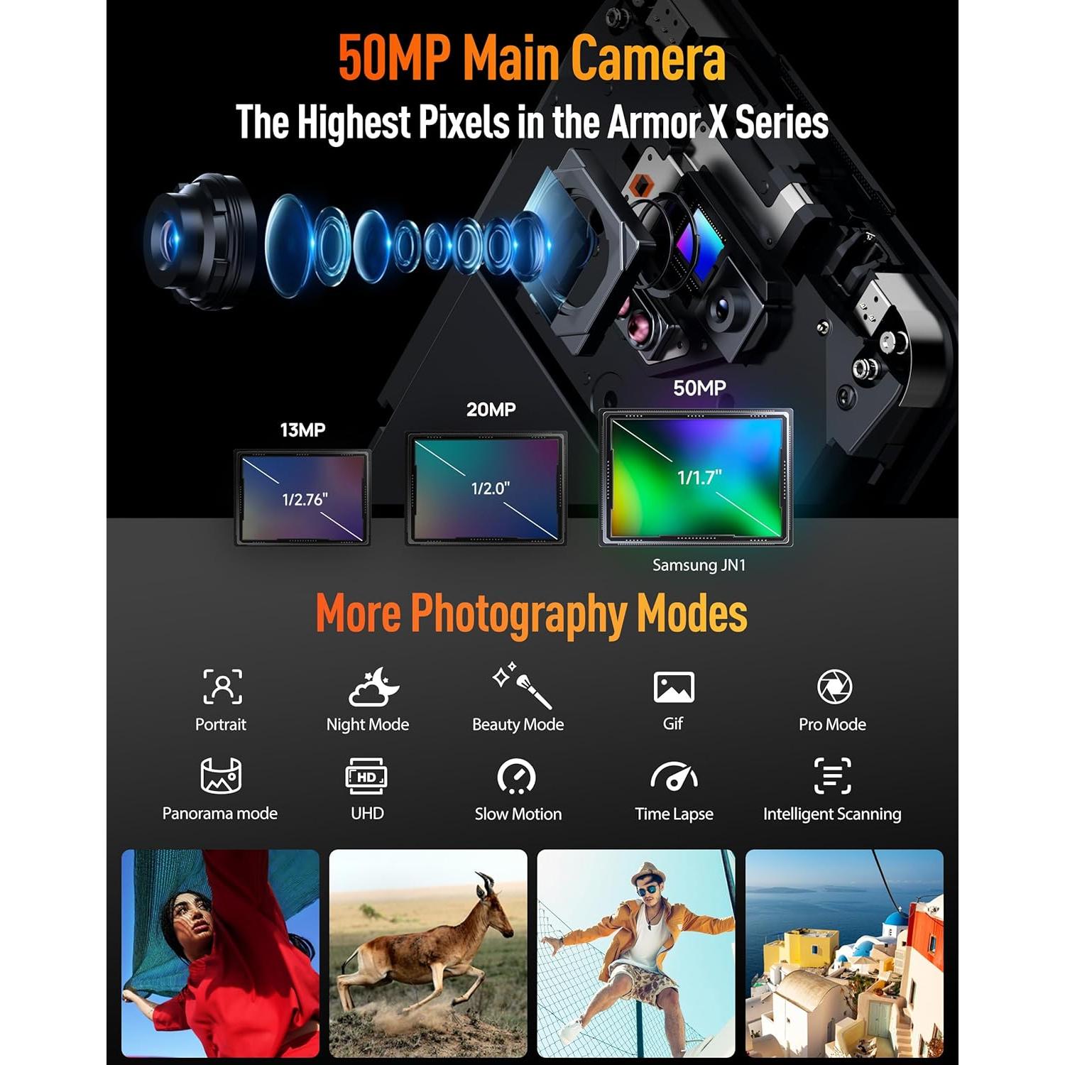 Ulefone Armor X13 Teléfono Resistente IP68 12GB RAM 64GB Negro