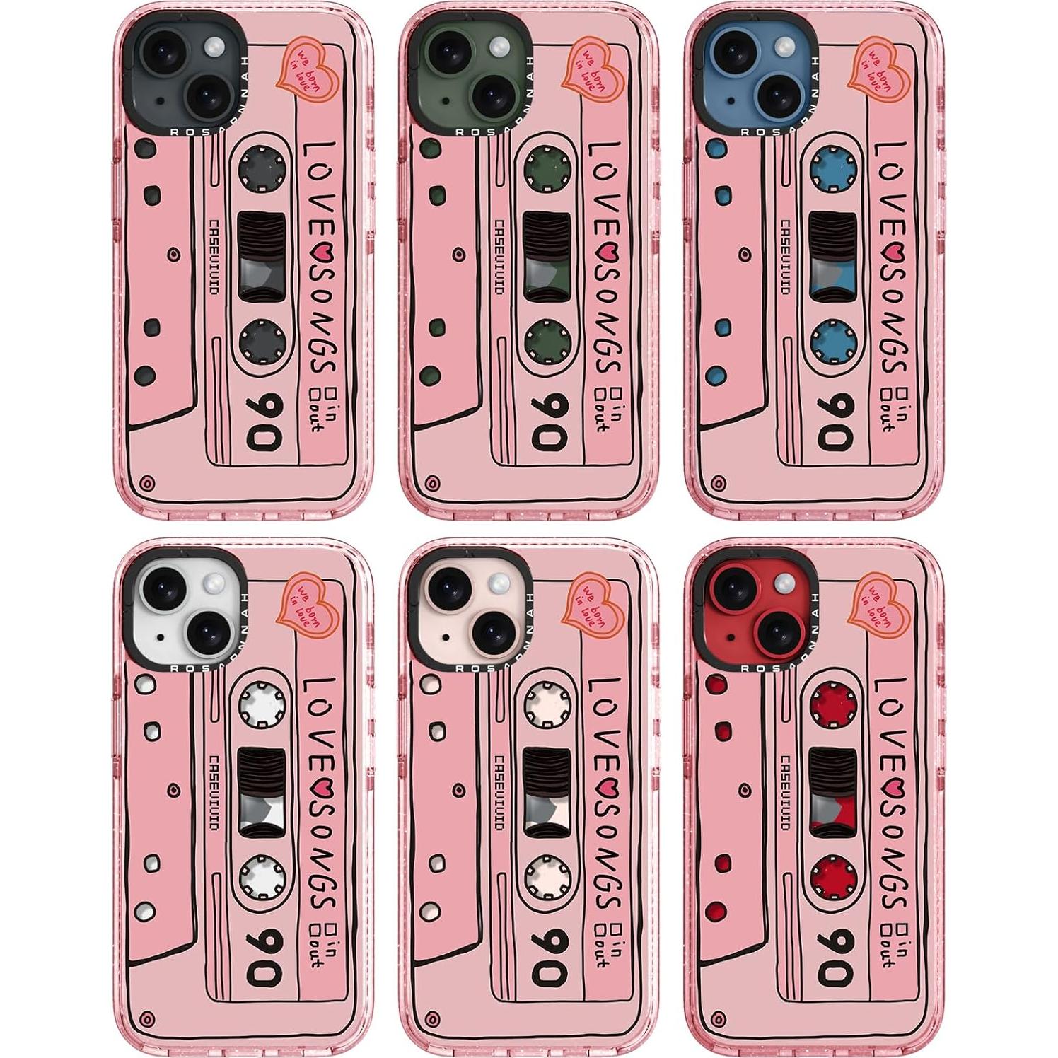 Funda para iPhone 13 Rosarnnah Cinta de Casete Resistente