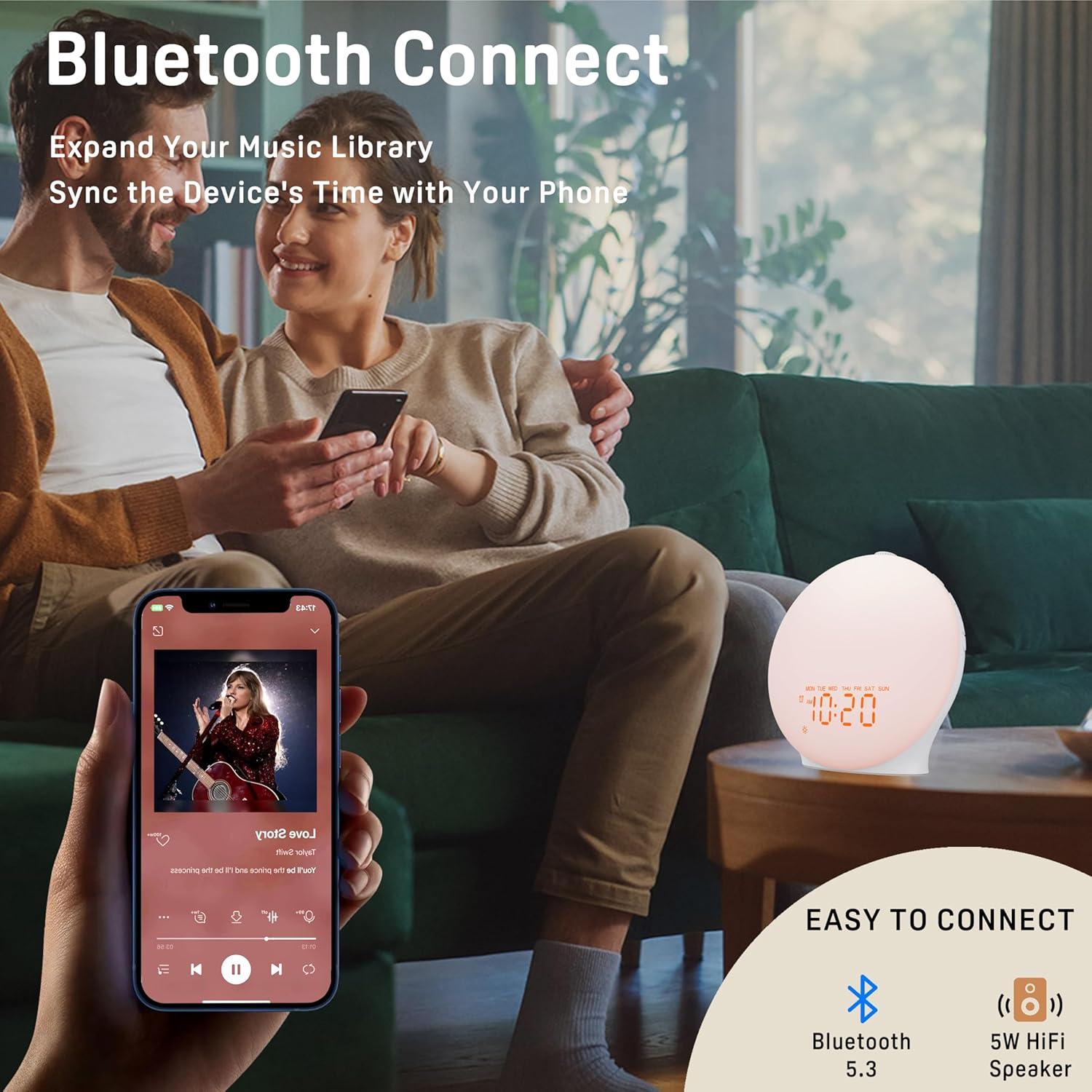 Despertador Luz de Amanecer JALL K8 con Radio FM y Snooze